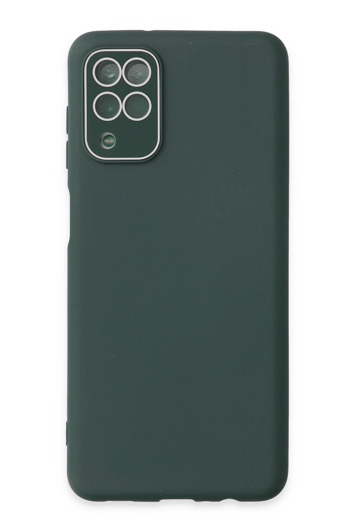 Newface Samsung Galaxy A22 Kılıf Lansman Glass Kapak - Koyu Yeşil