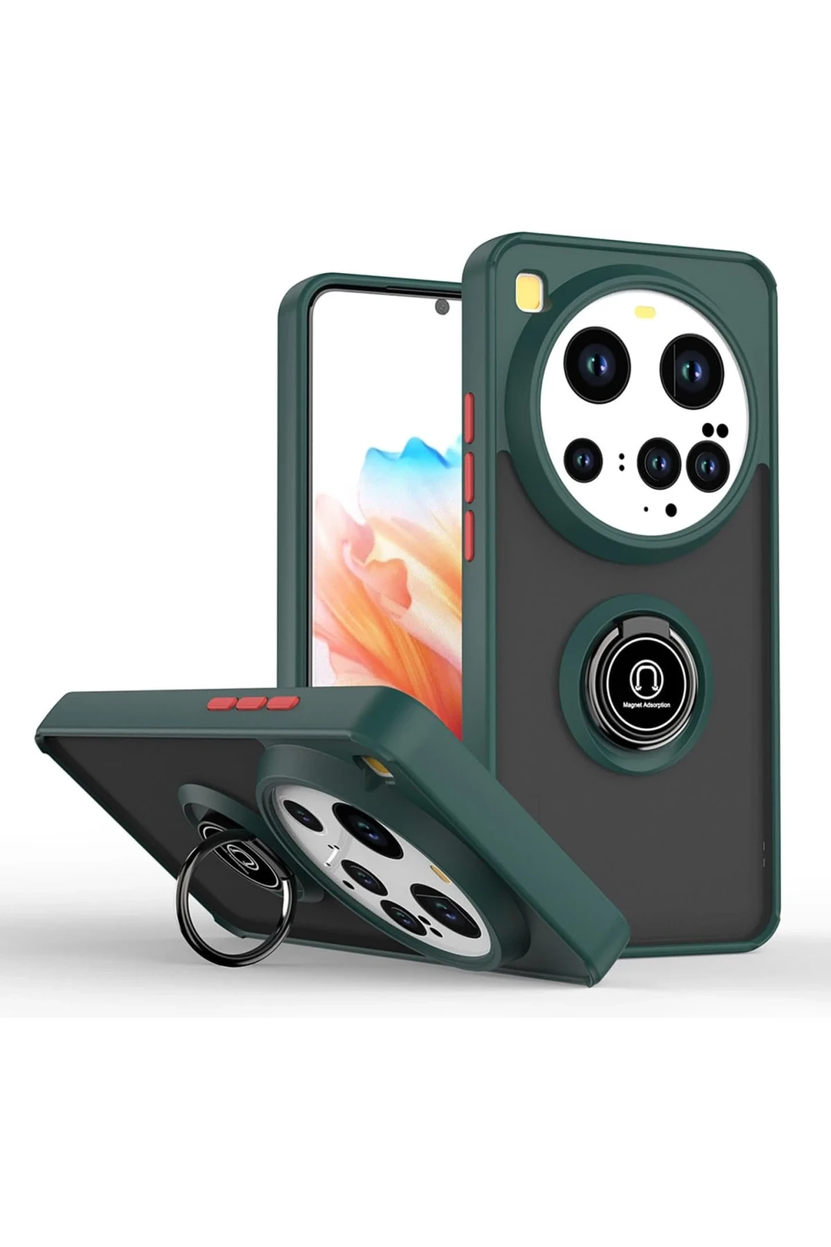 Newface Xiaomi Mi 15 Ultra Kılıf Montreal Yüzüklü Silikon Kapak - Yeşil