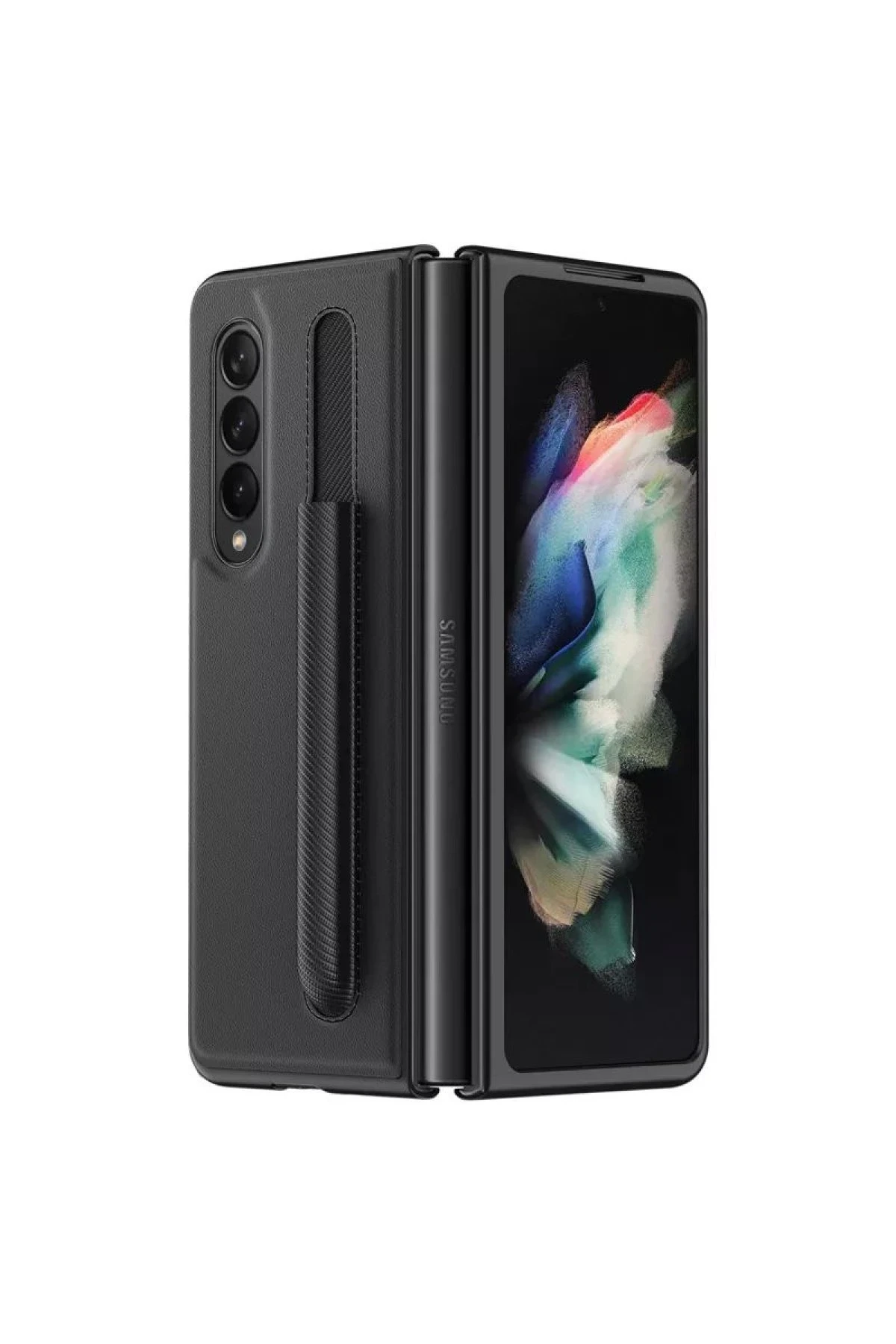 Newface Samsung Galaxy Z Fold 3 Kılıf Fold Kapak - Siyah