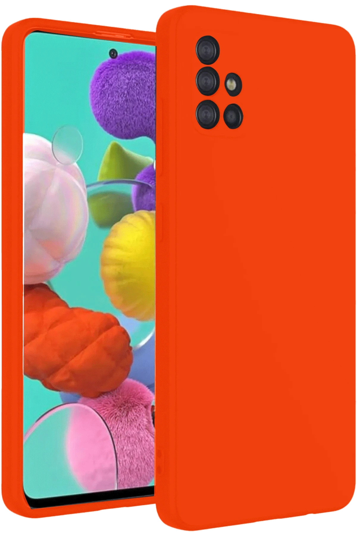 Newface Samsung Galaxy A31 Kılıf Nano içi Kadife Silikon - Turuncu