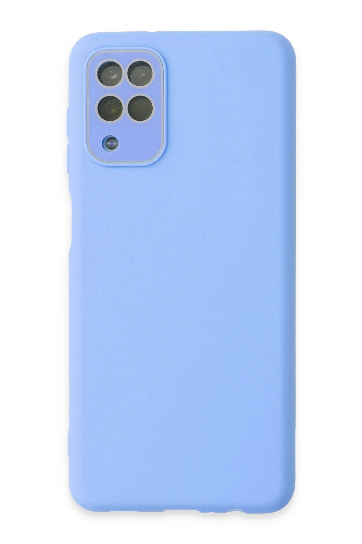 Newface Samsung Galaxy A22 Kılıf Lansman Glass Kapak - Mavi