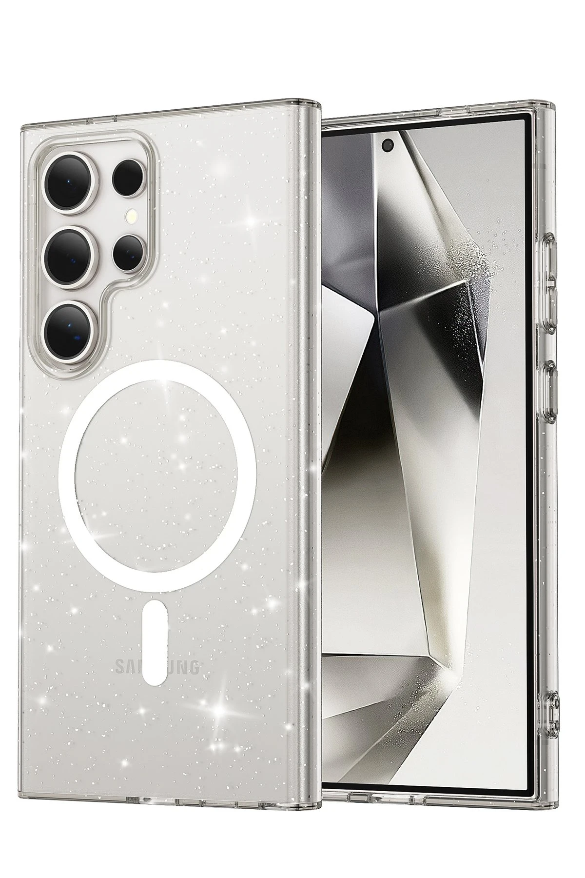 Newface Samsung Galaxy S24 Ultra Kılıf Glow Magsafe Kapak - Şeffaf