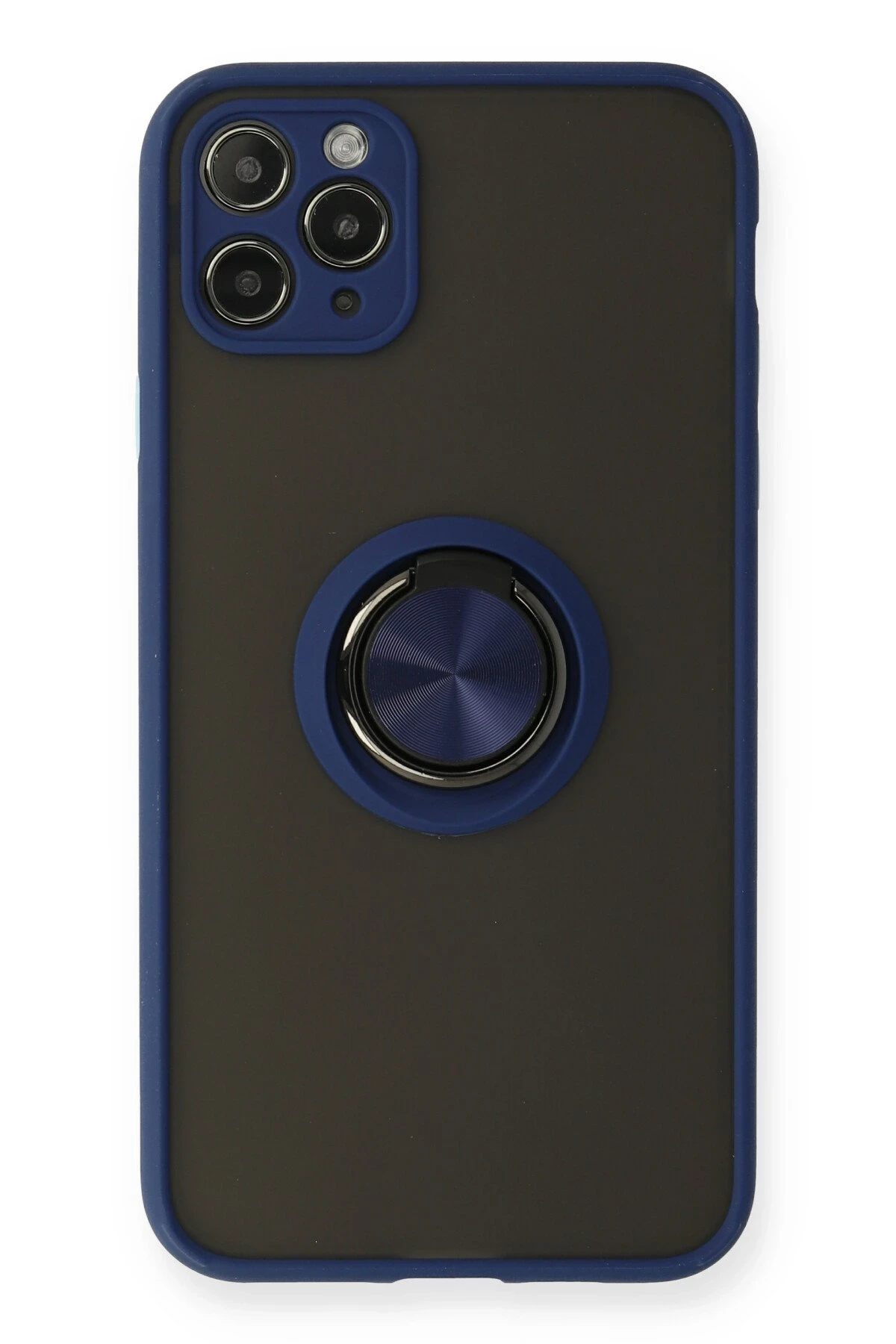 Newface iPhone 11 Pro Kılıf Montreal Yüzüklü Silikon Kapak - Lacivert