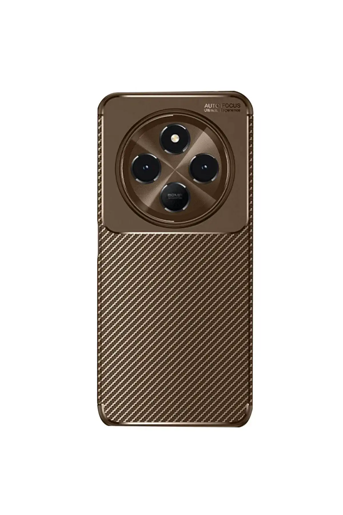 Newface Xiaomi Redmi 14C Kılıf Auto Focus Karbon Kapak - Kahverengi