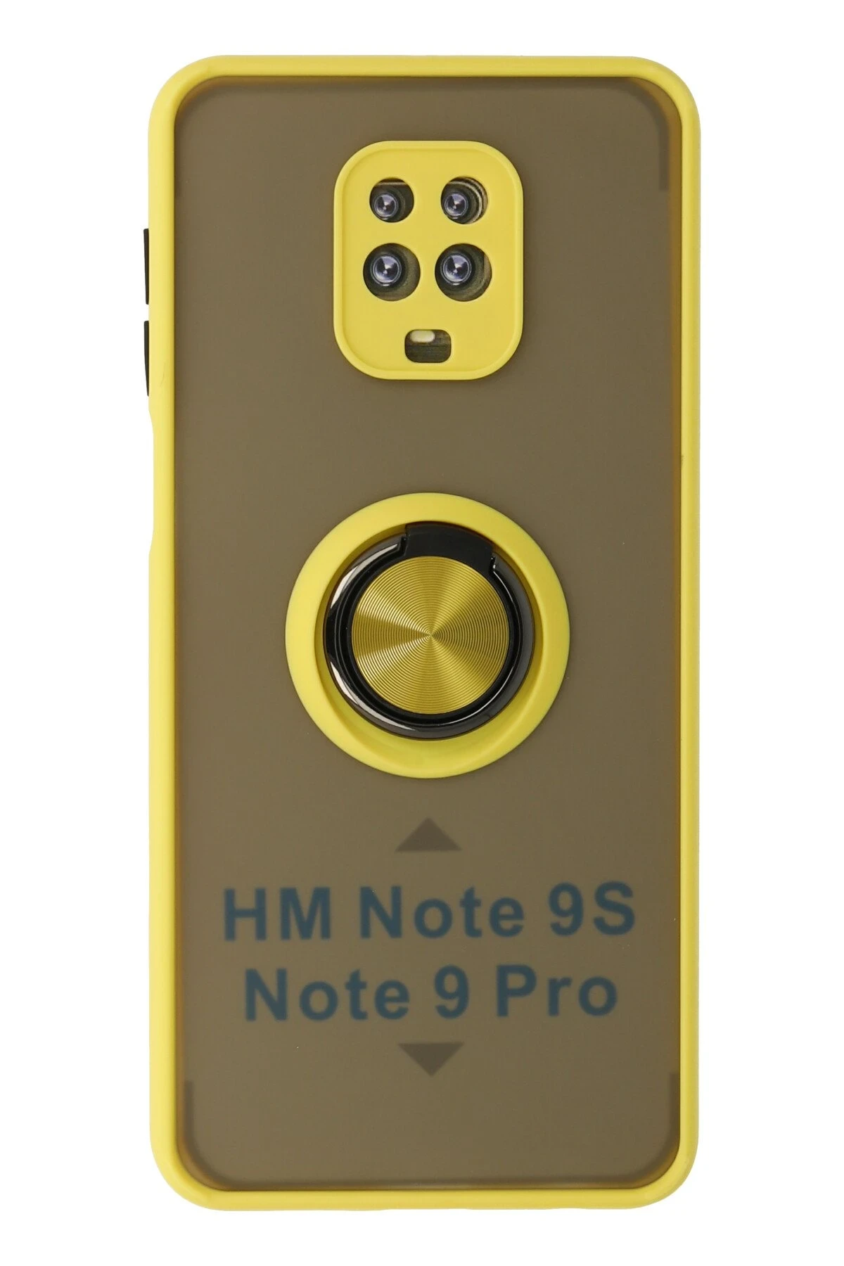 Newface Xiaomi Redmi Note 9 Pro Kılıf Montreal Yüzüklü Silikon Kapak - Sarı