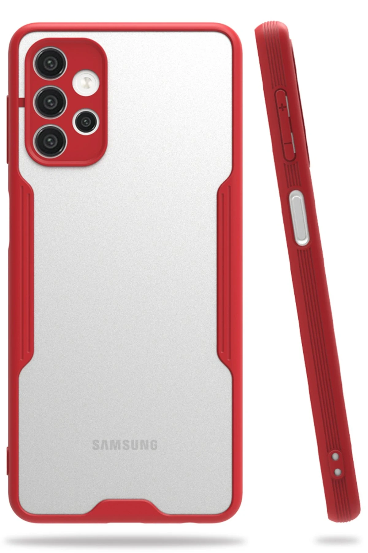 Newface Samsung Galaxy A72 Kılıf Platin Silikon - Kırmızı