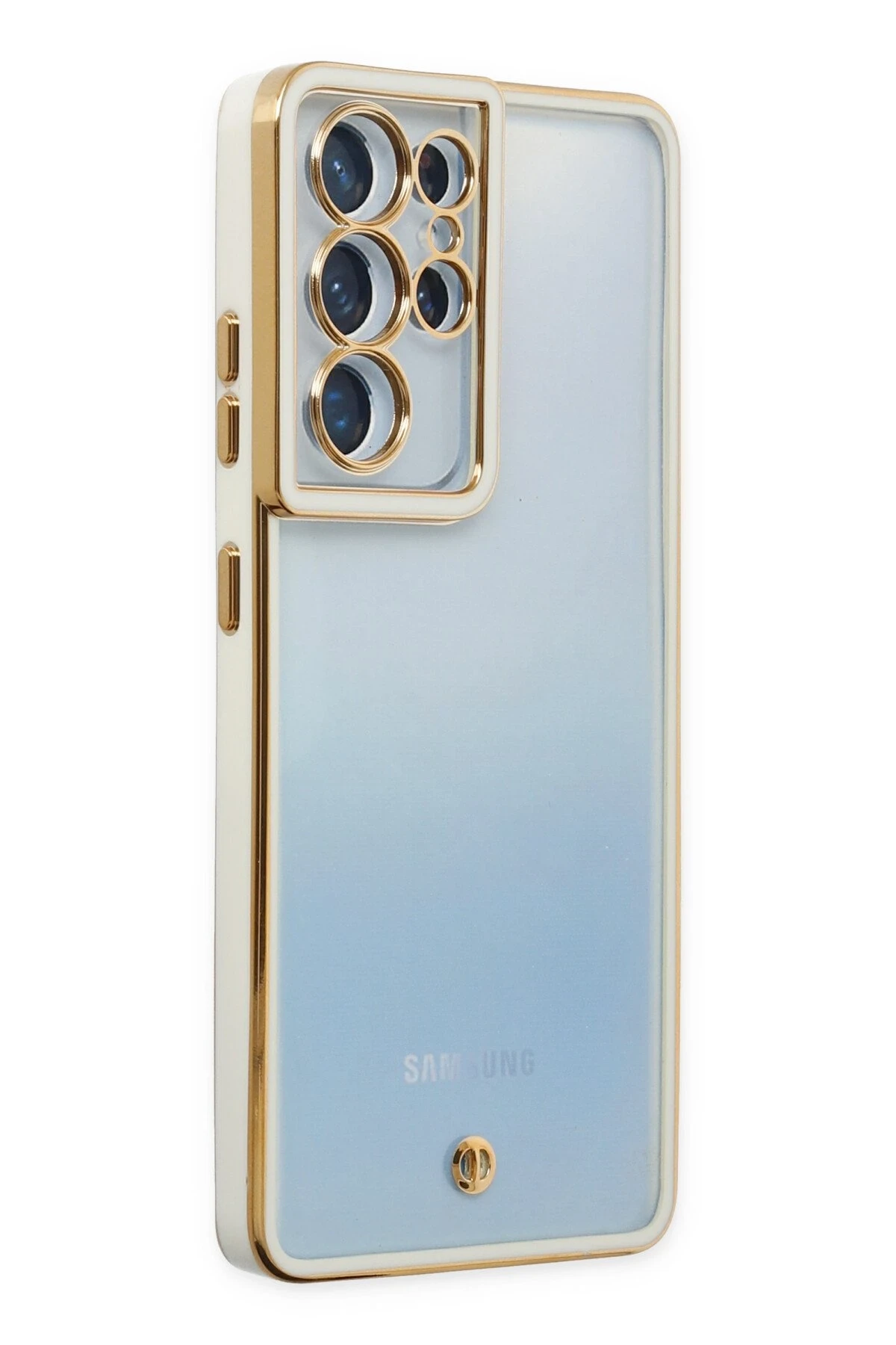 Newface Samsung Galaxy S21 Ultra Kılıf Liva Lens Silikon - Beyaz