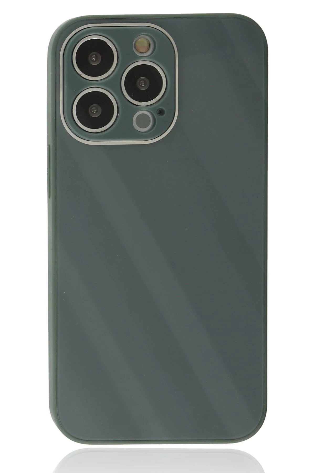 Newface iPhone 14 Pro Max Kılıf Glass Kapak - Koyu Yeşil