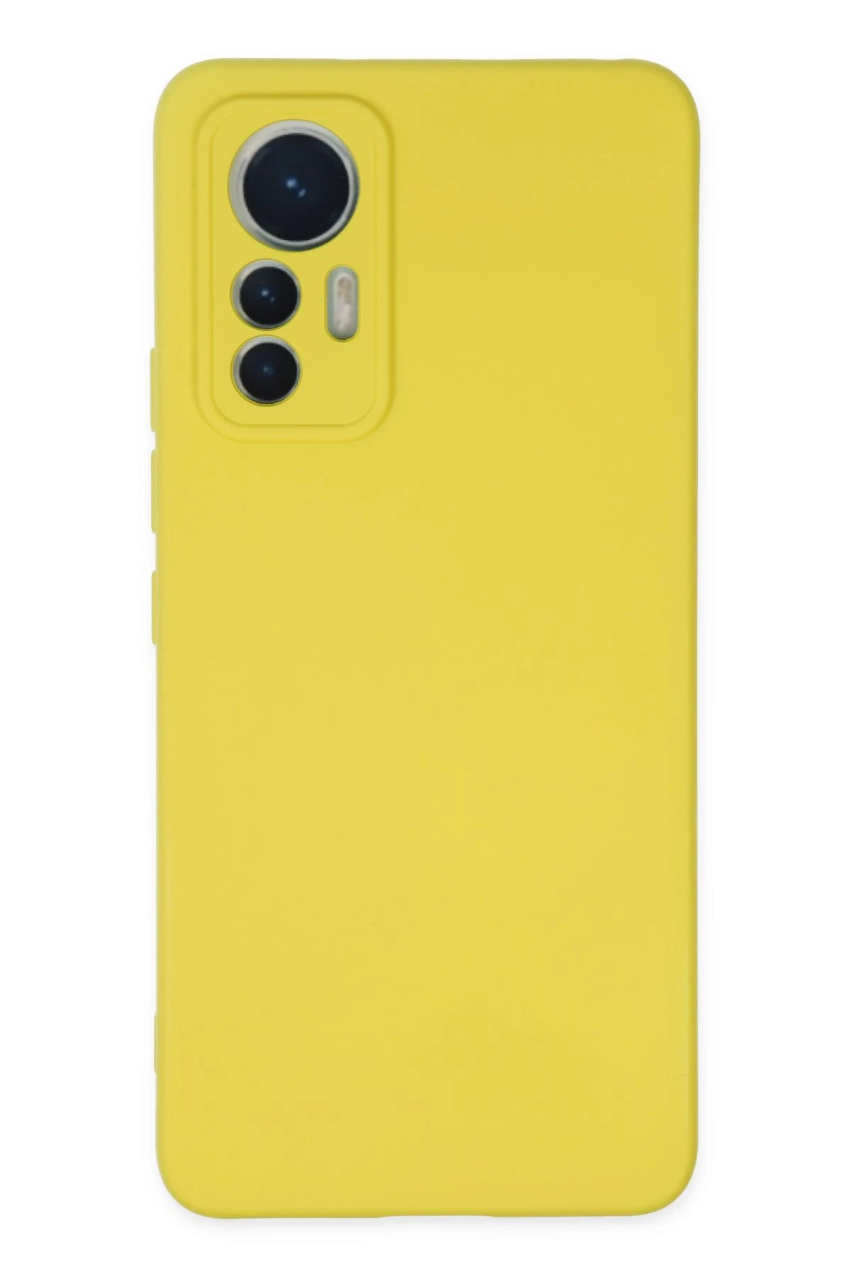 Newface Xiaomi Mi 12 Lite Kılıf Nano içi Kadife Silikon - Sarı