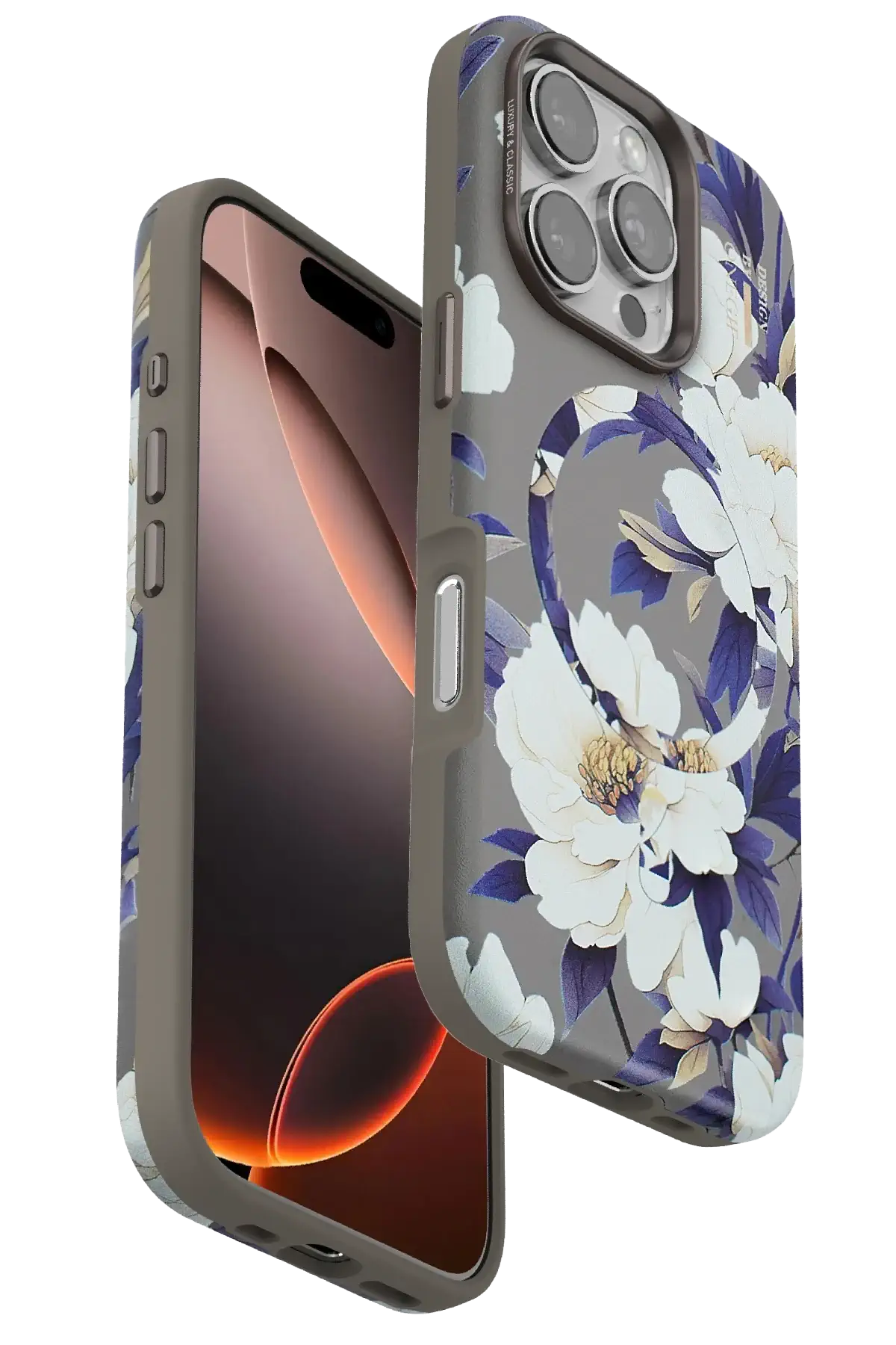 Onegif iPhone 16 Pro Flower Series Magsafe Kapak - Gri
