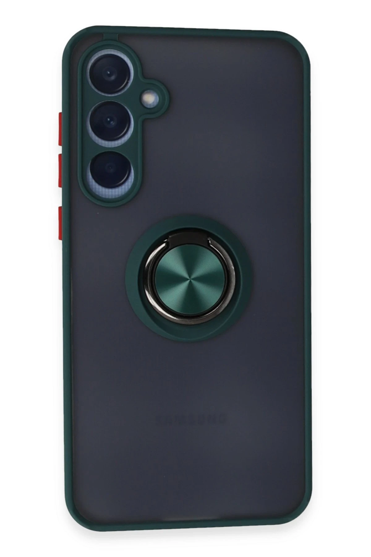 Newface Samsung Galaxy A25 5G Kılıf Montreal Yüzüklü Silikon Kapak - Yeşil