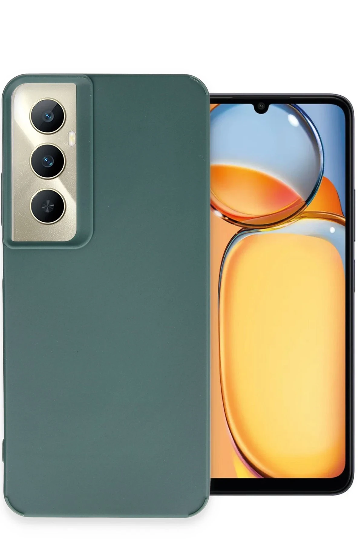 Newface Realme C65 Kılıf Petro Silikon - Koyu Yeşil