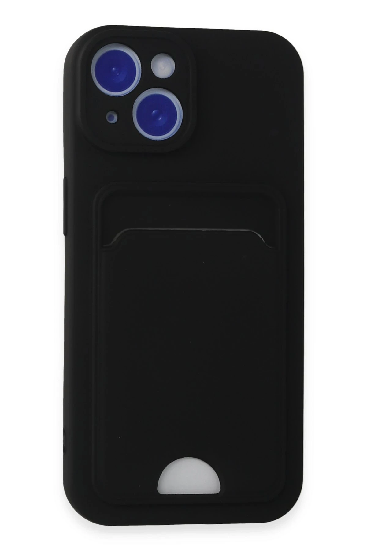 Newface iPhone 15 Kılıf Kelvin Kartvizitli Silikon - Siyah