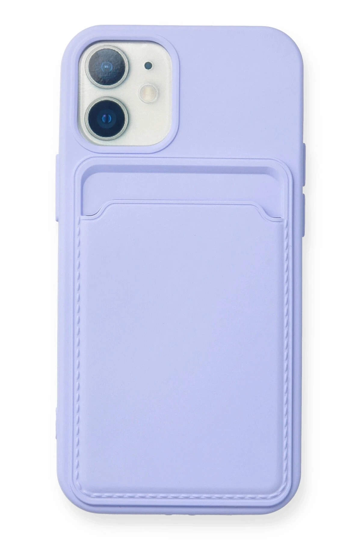 Newface iPhone 12 Mini Kılıf Kelvin Kartvizitli Silikon - Lila