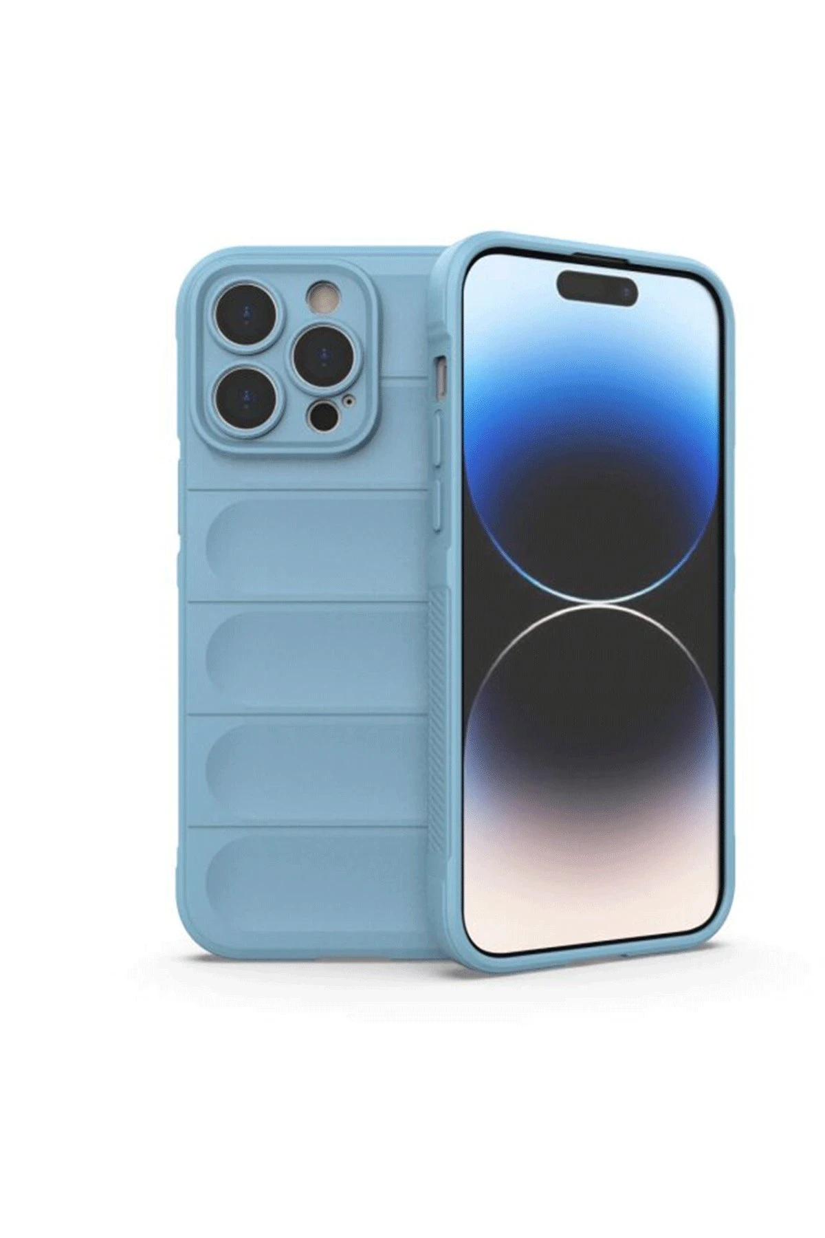 Newface iPhone 15 Pro Max Kılıf Optimum Silikon - Sky Blue