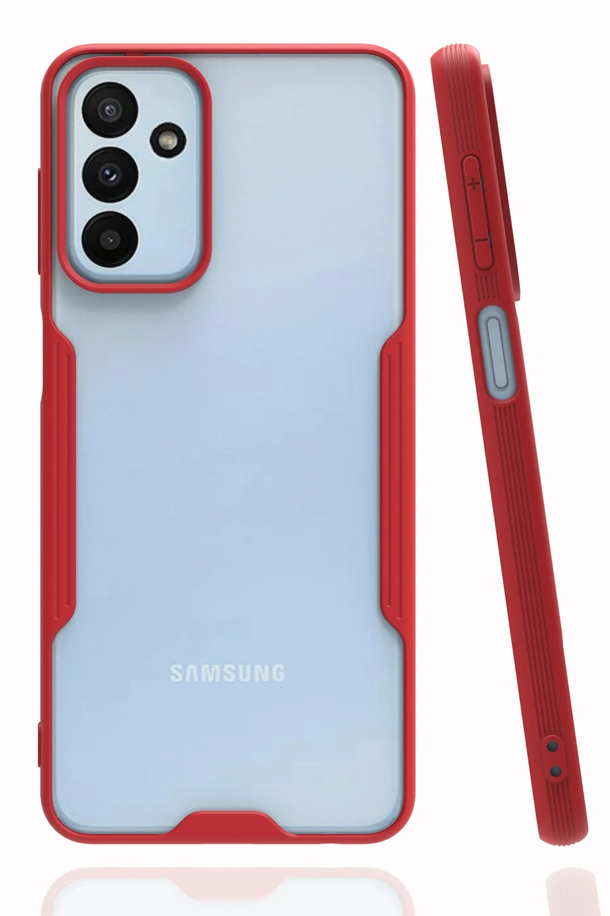 Newface Samsung Galaxy M23 Kılıf Platin Silikon - Kırmızı