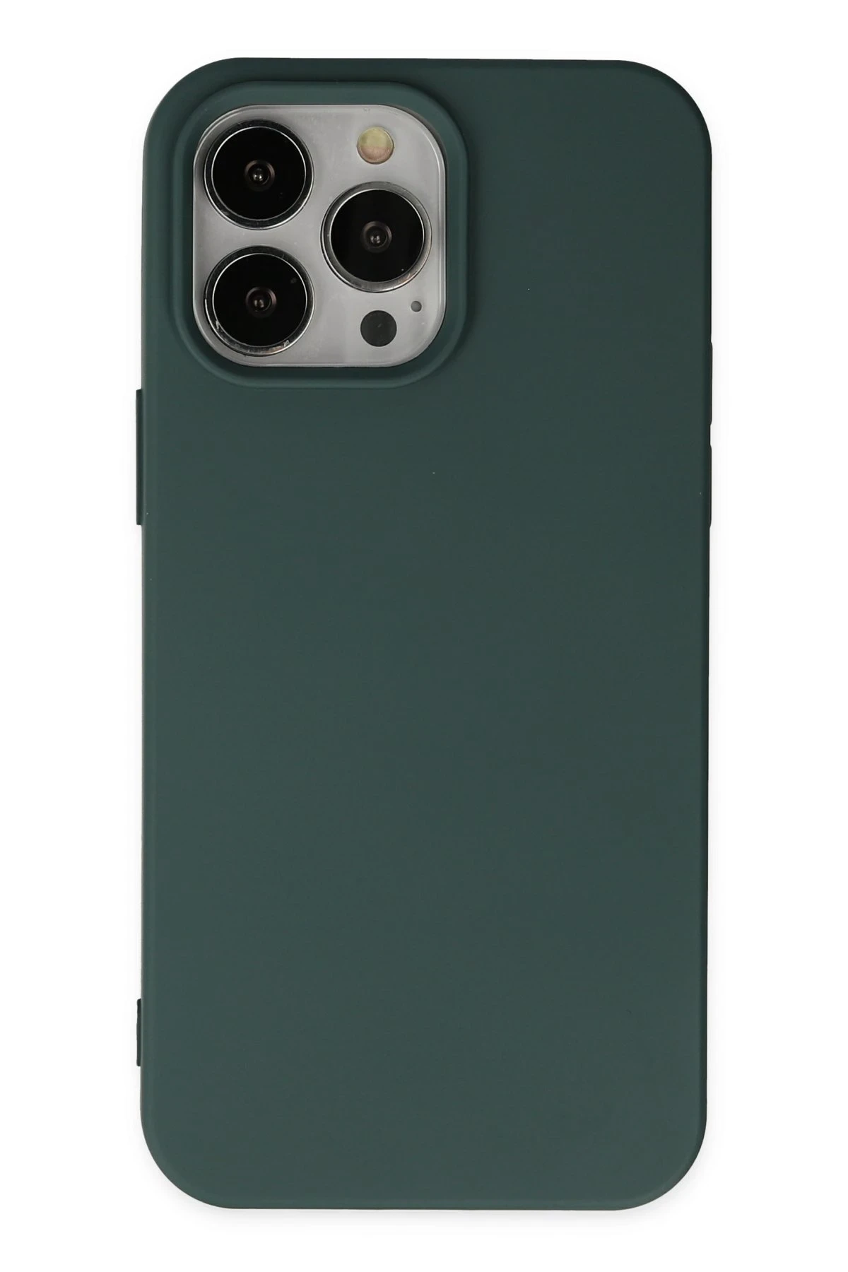 Newface iPhone 14 Pro Kılıf Nano içi Kadife Silikon - Koyu Yeşil