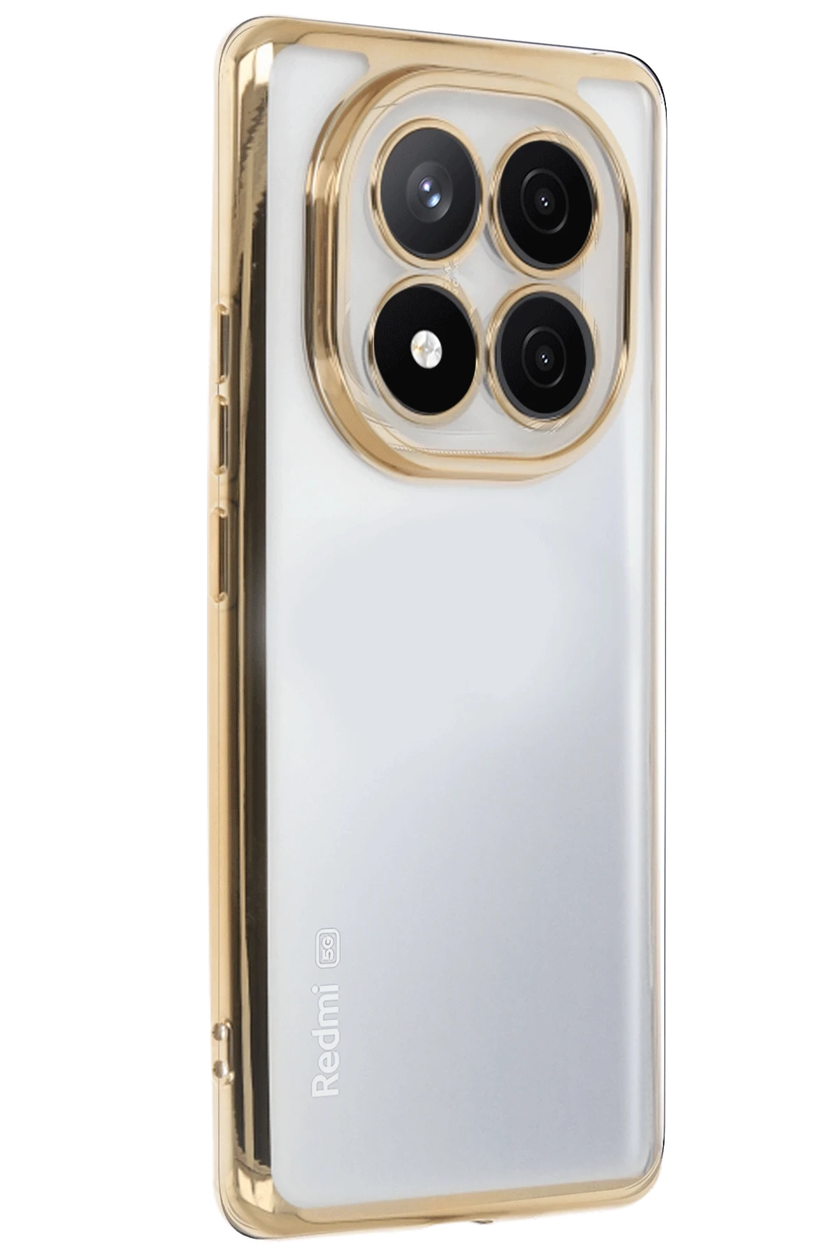 Newface Xiaomi Redmi Note 14 Pro Plus Kılıf Razer Lensli Silikon - Gold