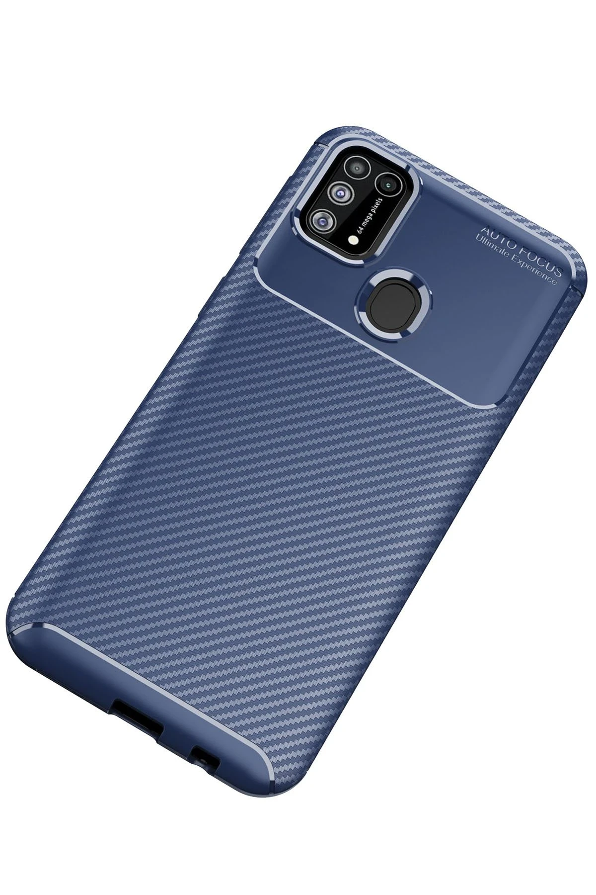 Newface Samsung Galaxy M31 Kılıf Auto Focus Karbon Kapak - Lacivert