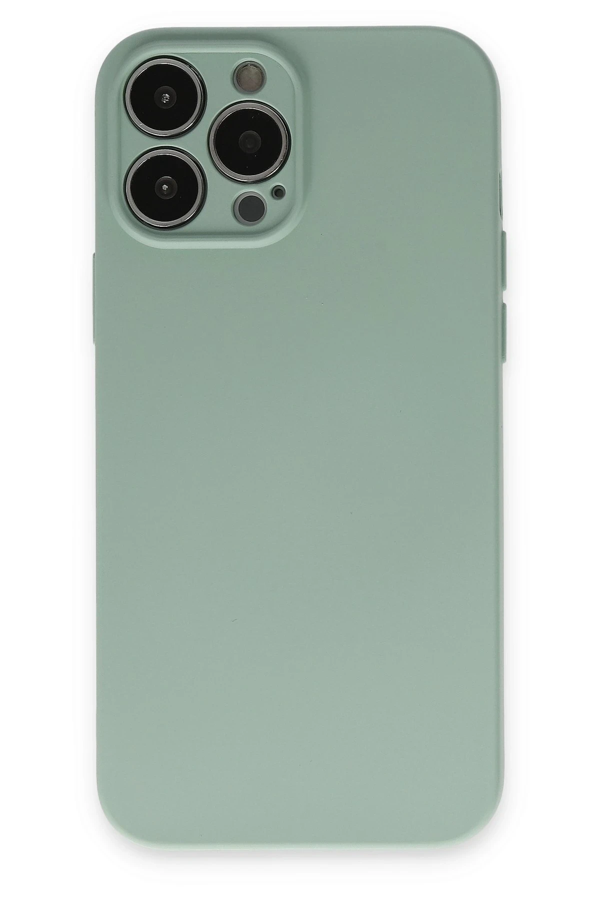 Newface iPhone 13 Pro Kılıf Nano içi Kadife Silikon - Su Yeşili