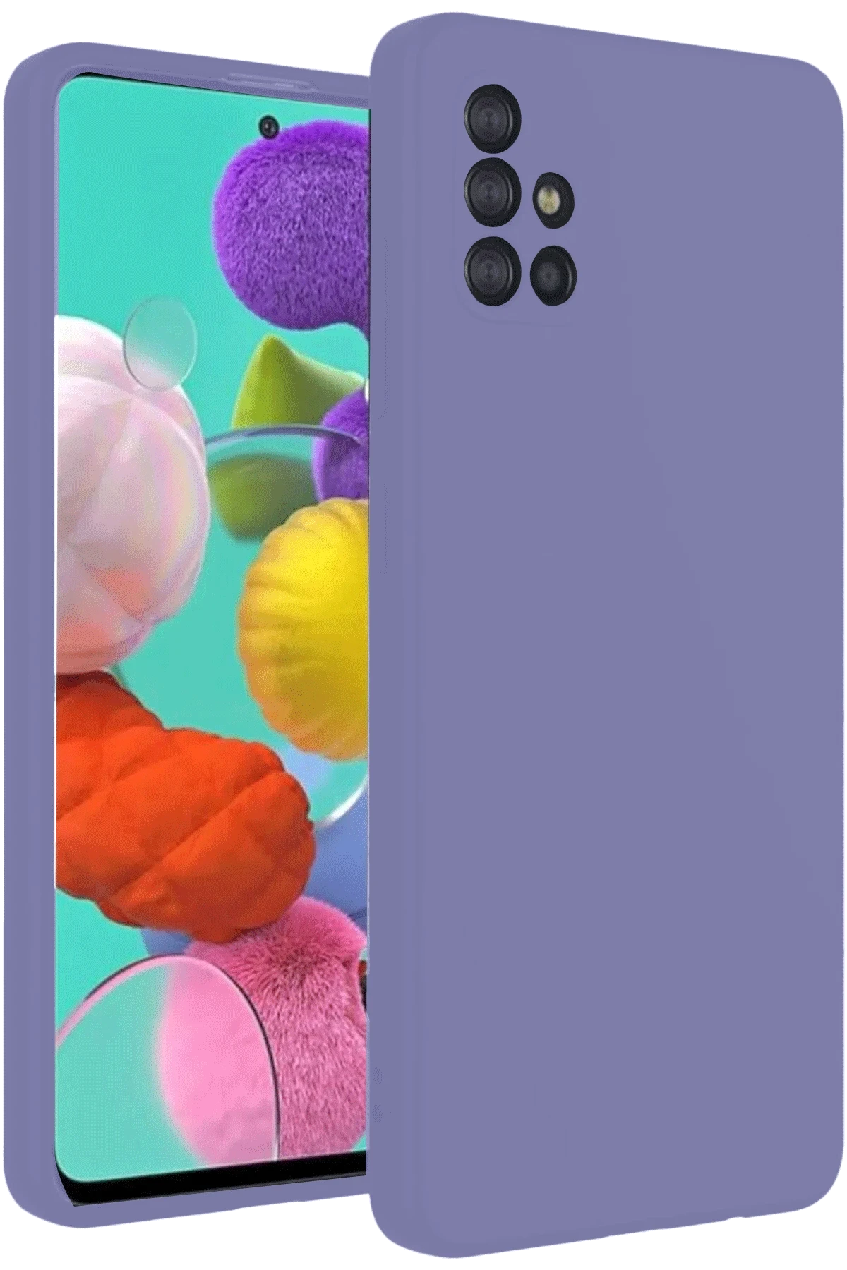 Newface Samsung Galaxy A31 Kılıf Nano içi Kadife Silikon - Lila