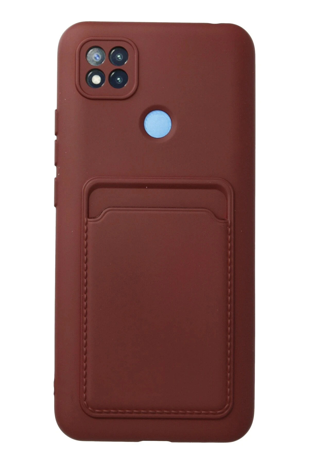 Newface Xiaomi Redmi 9C Kılıf Kelvin Kartvizitli Silikon - Bordo