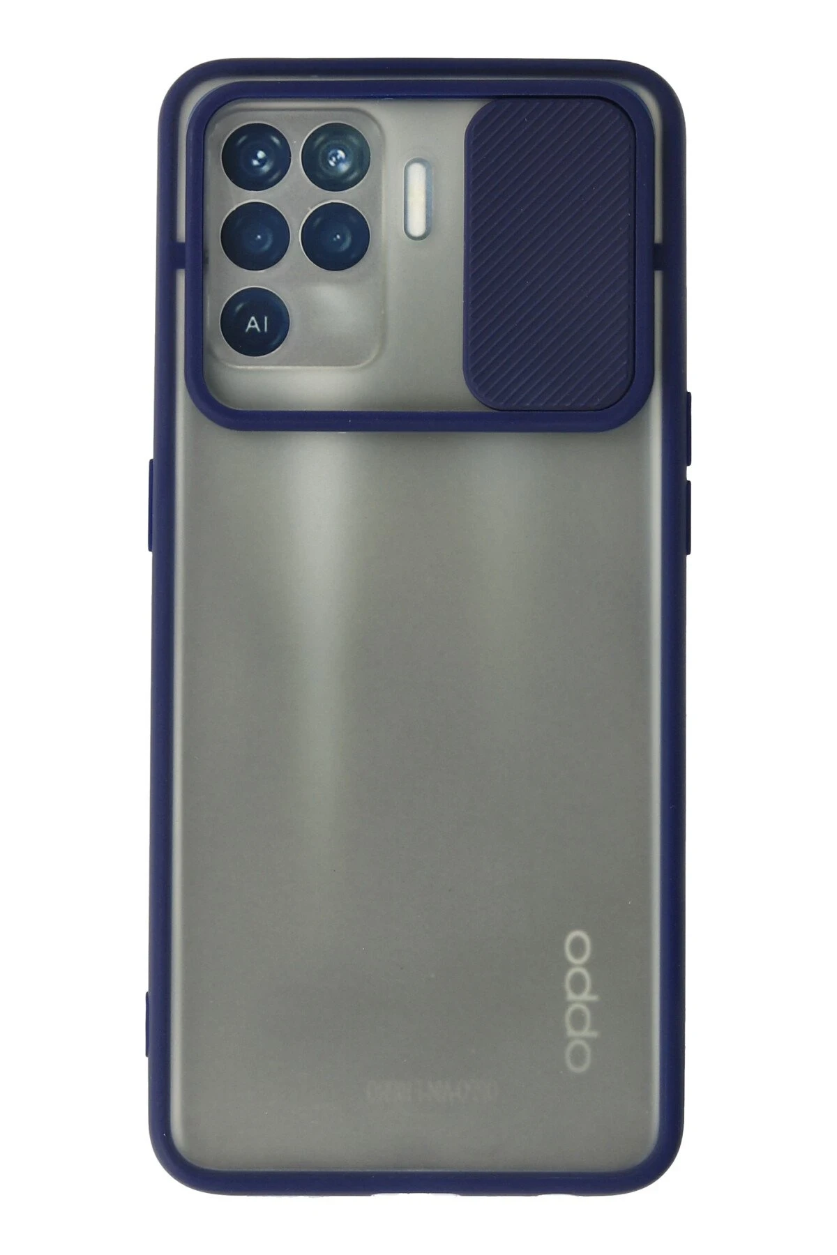 Newface Oppo Reno 5 Lite Kılıf Palm Buzlu Kamera Sürgülü Silikon - Lacivert