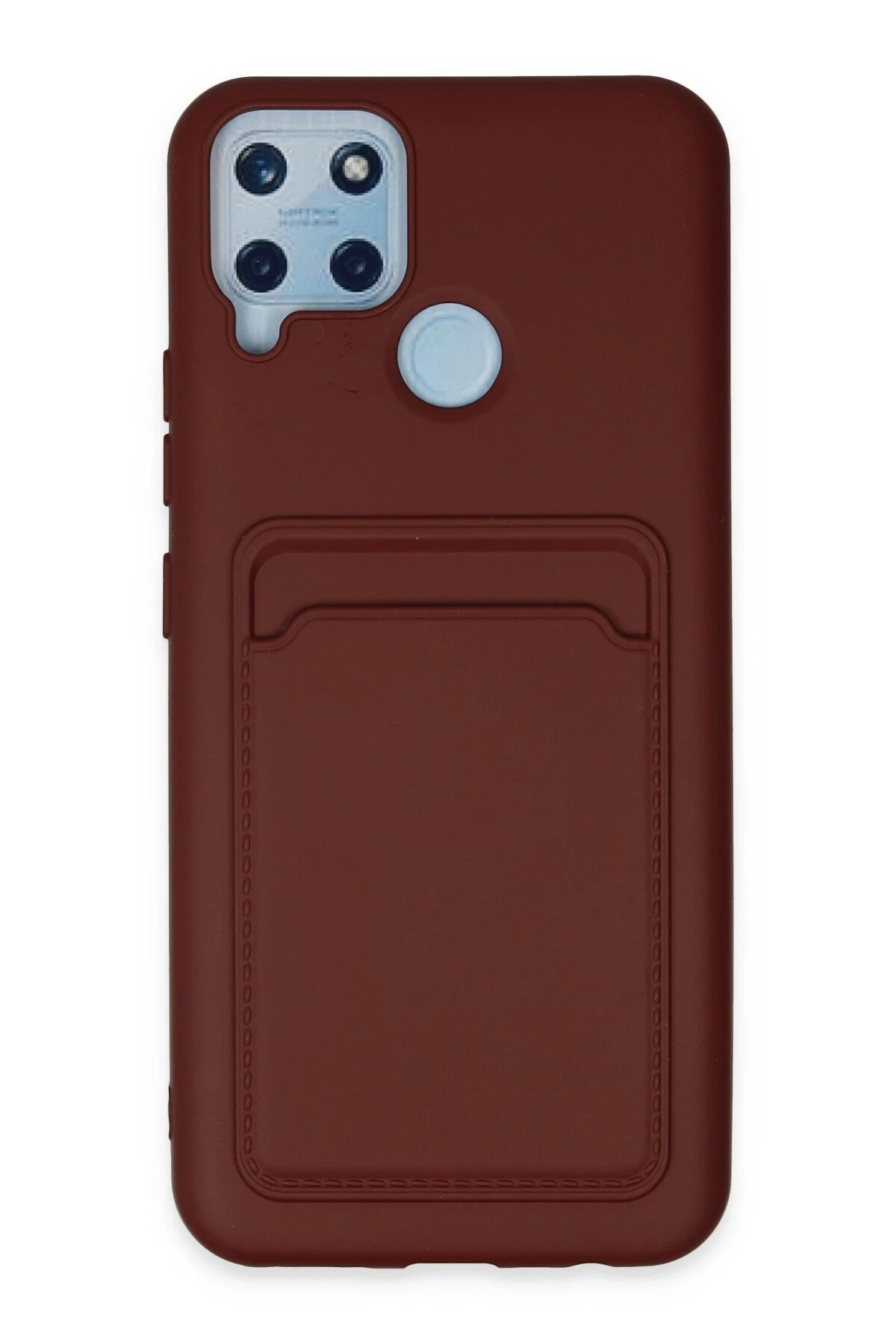 Newface Realme C25 Kılıf Kelvin Kartvizitli Silikon - Bordo