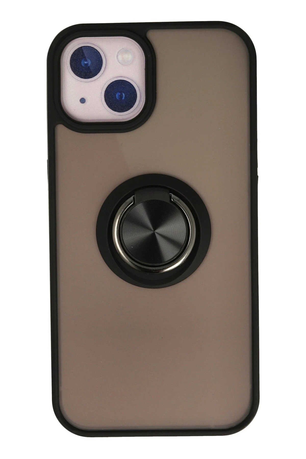 Newface iPhone 13 Mini Kılıf Montreal Yüzüklü Silikon Kapak - Siyah