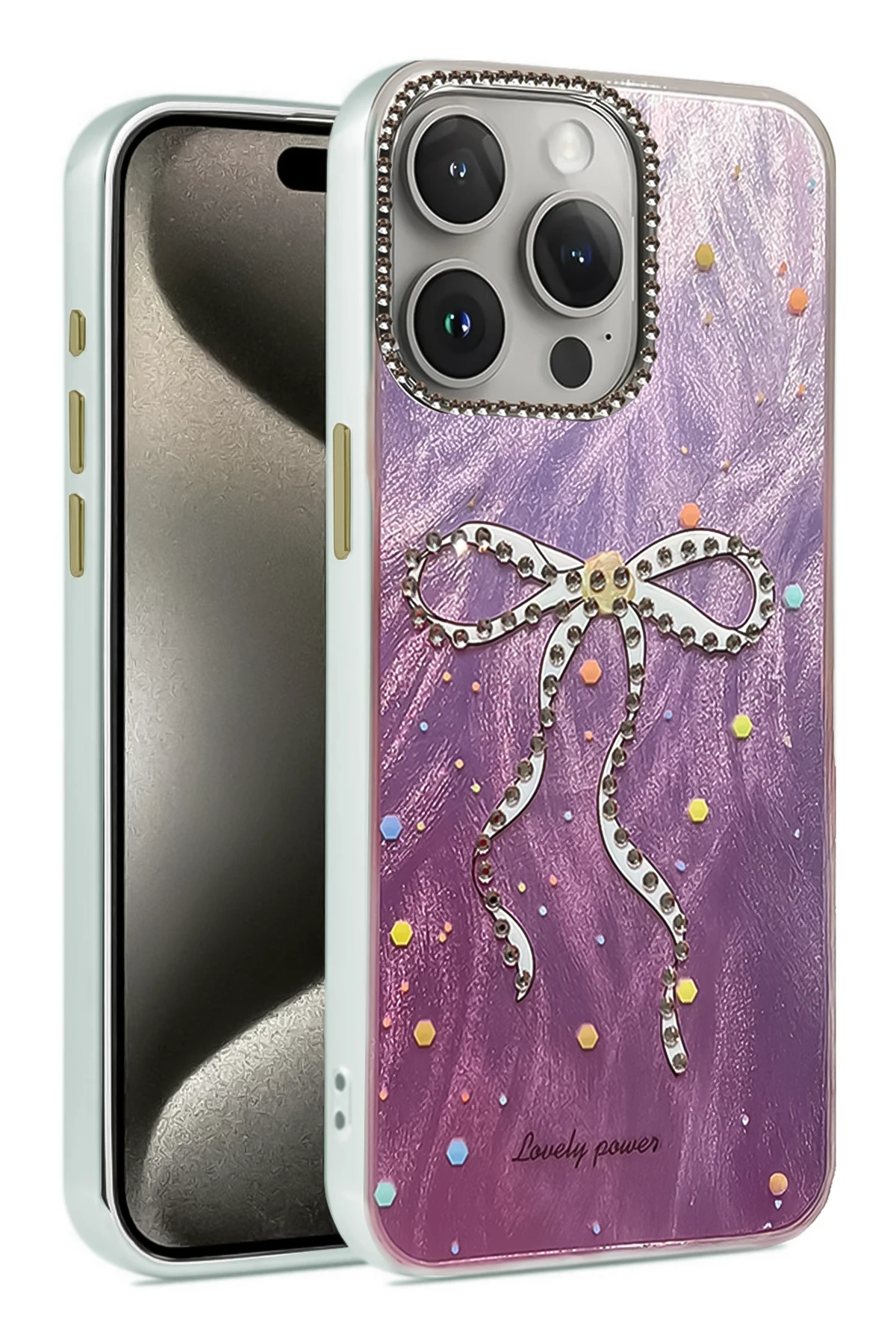 Newface iPhone 15 Pro Kılıf Blade Aynalı Desenli Kapak - Desen 1