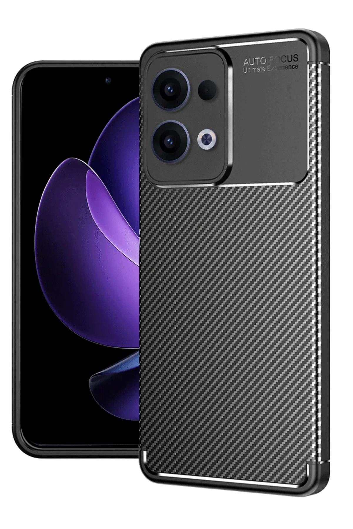 Newface Oppo Reno 13 Pro Kılıf Auto Focus Karbon Kapak - Siyah