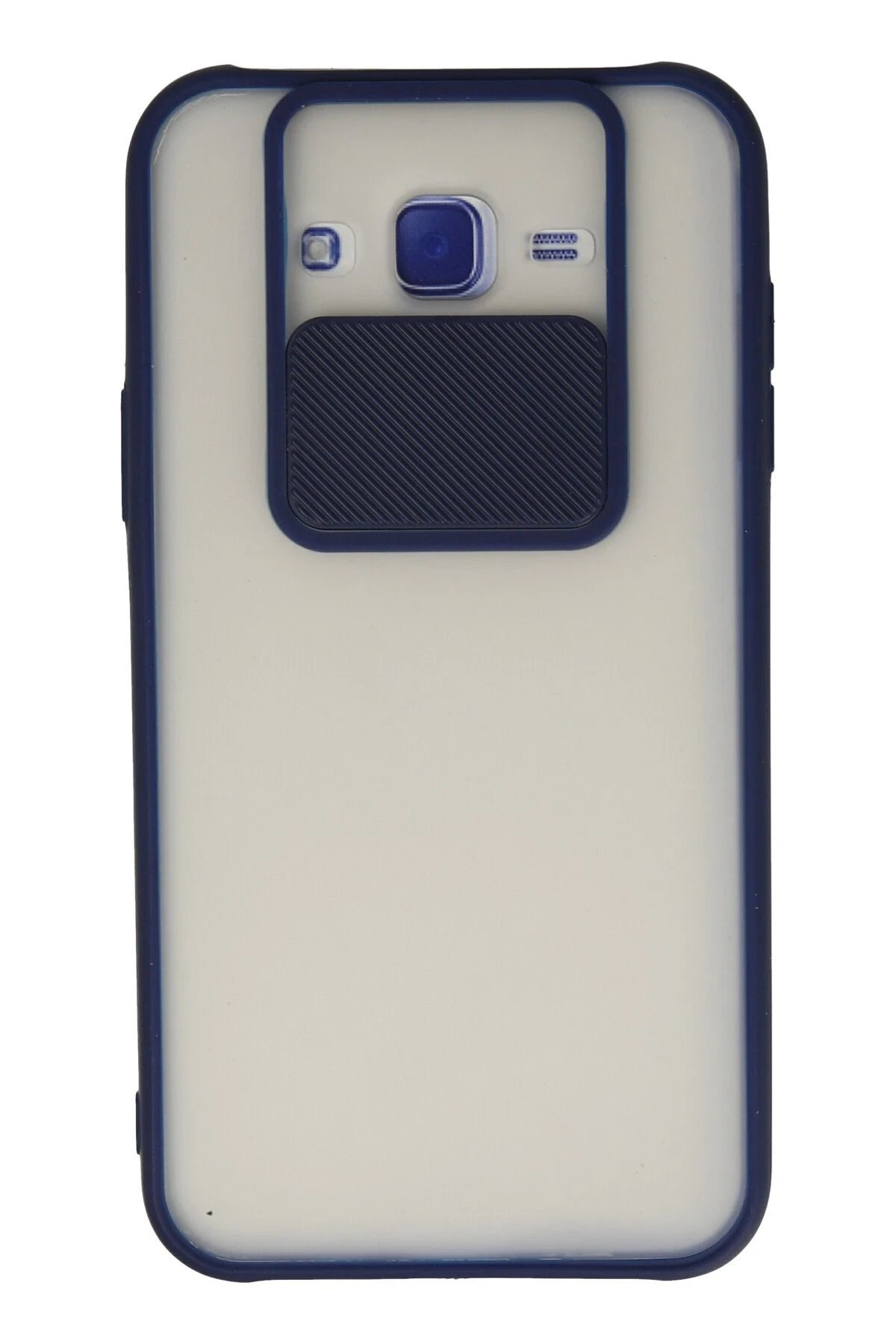 Newface Samsung Galaxy J7 Kılıf Palm Buzlu Kamera Sürgülü Silikon - Lacivert