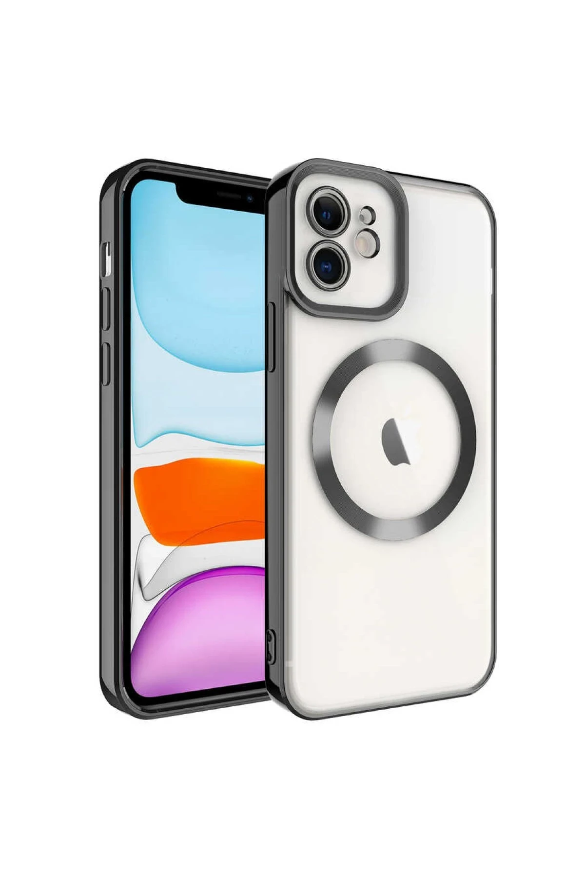 Newface iPhone 12 Kılıf Kross Magneticsafe Kapak - Siyah