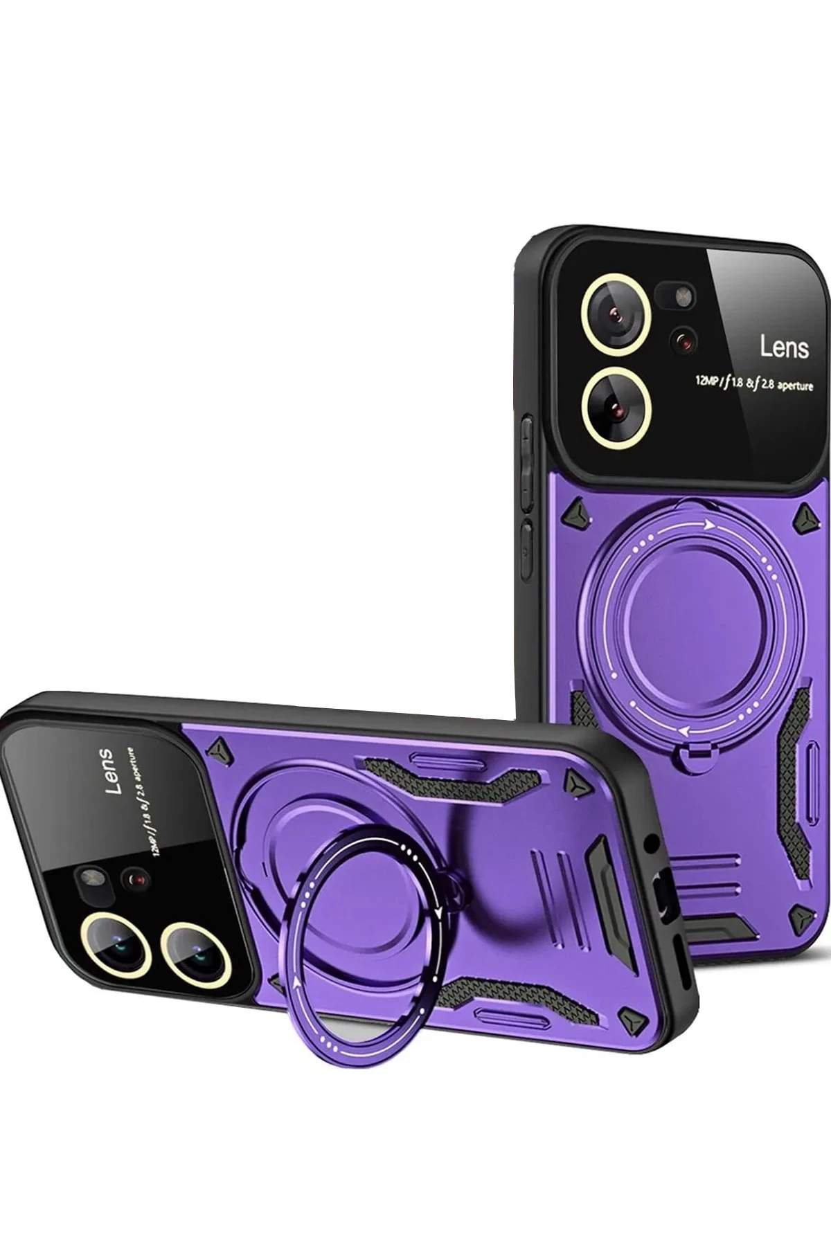 Newface Xiaomi Mi 13T Pro Kılıf Joy Lens Standlı Kapak - Mor