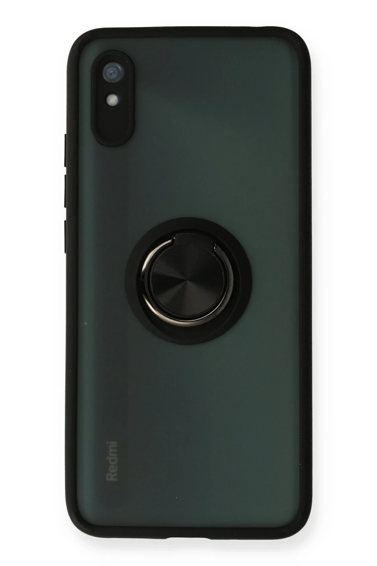 Newface Xiaomi Redmi 9A Kılıf Montreal Yüzüklü Silikon Kapak - Siyah