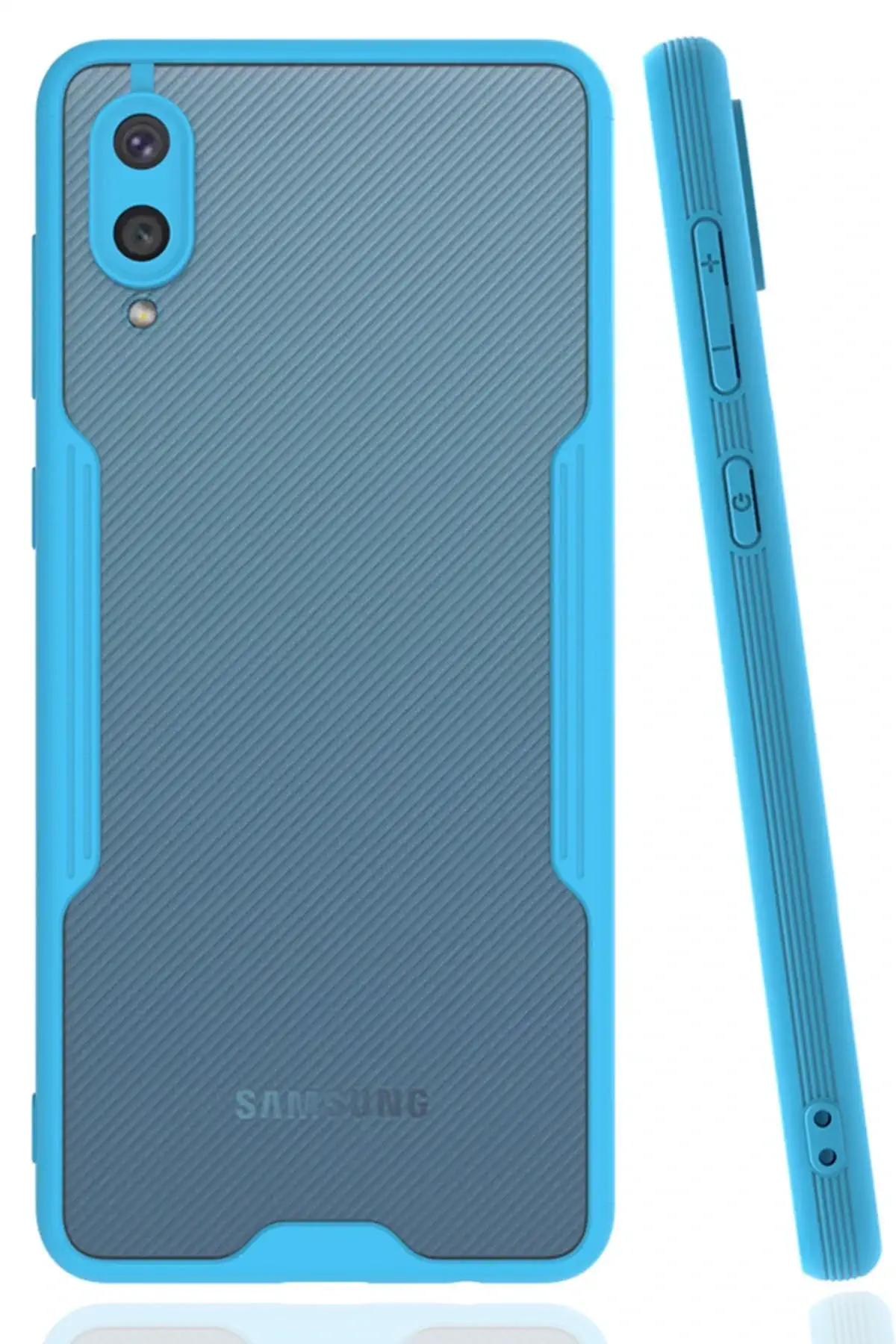 Newface Samsung Galaxy A02 Kılıf Platin Silikon - Mavi