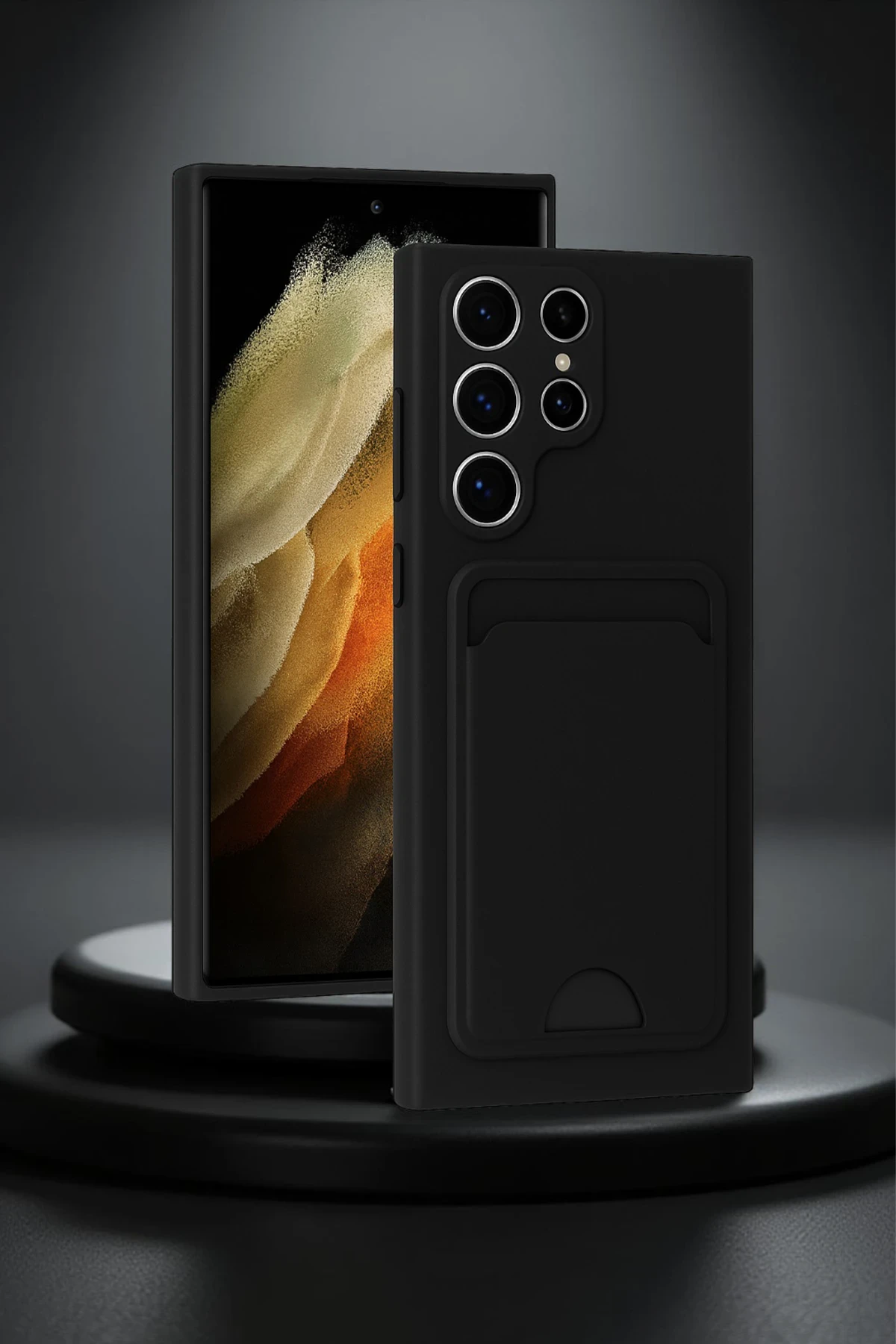 Newface Samsung Galaxy S24 Ultra Kılıf Kelvin Kartvizitli Silikon - Siyah