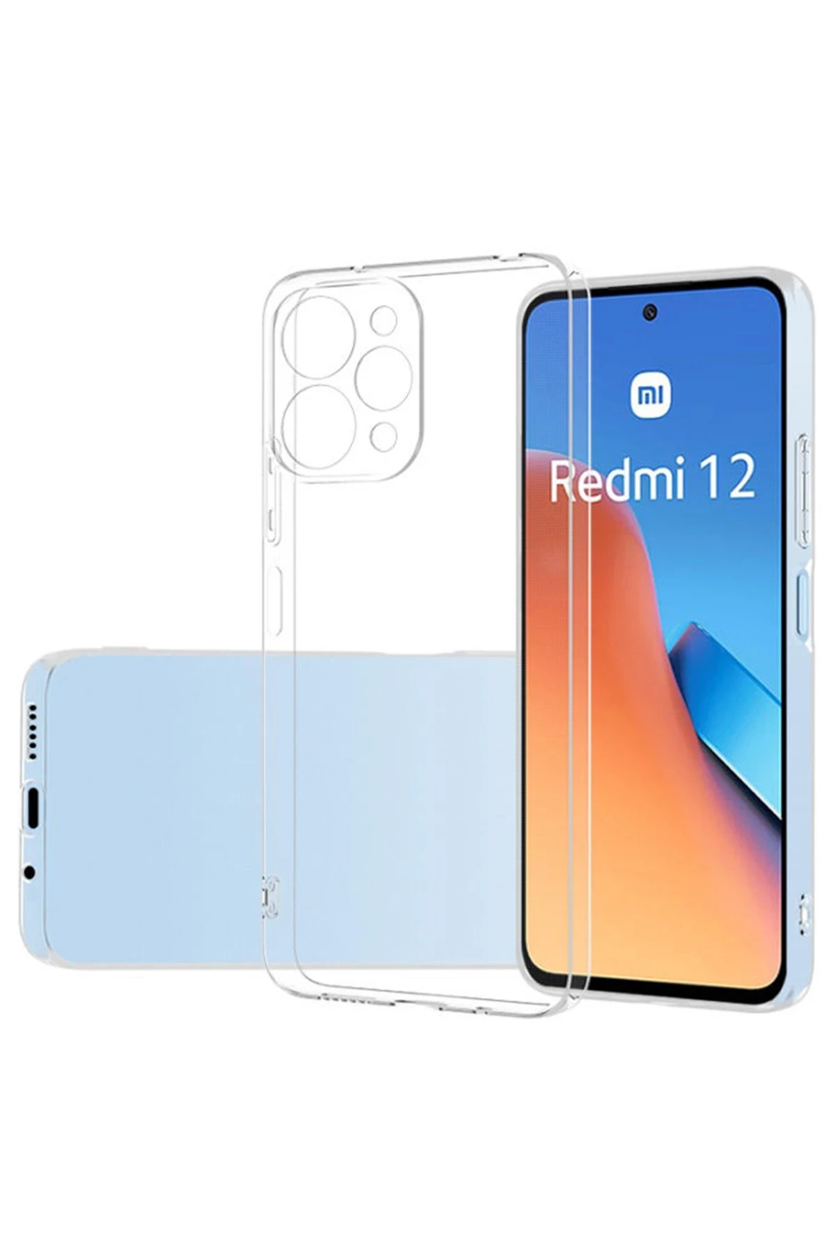 Newface Xiaomi Redmi 12 Kılıf Lüx Şeffaf Silikon