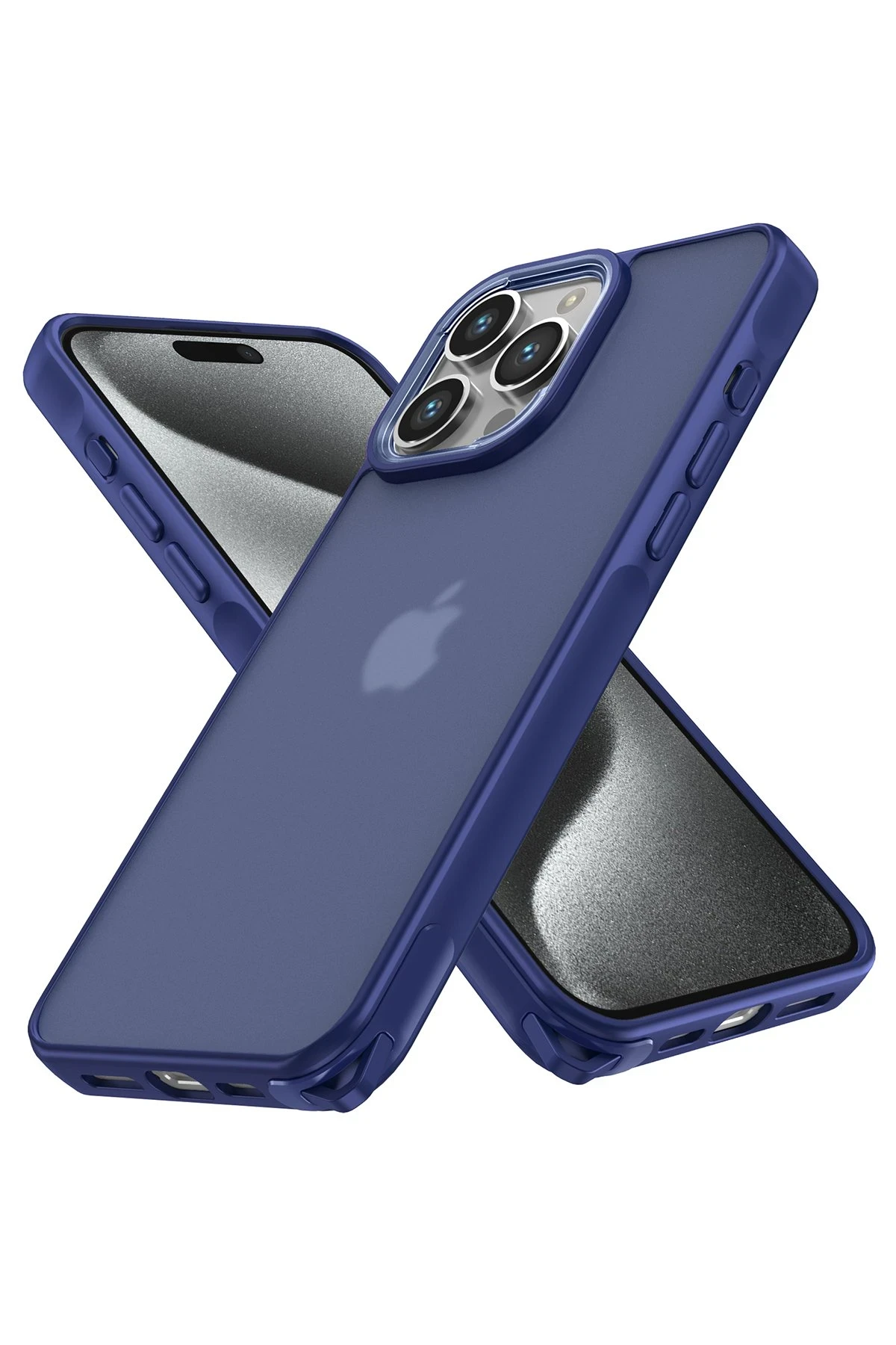 Newface iPhone 15 Pro Kılıf Elegant Kapak - Lacivert