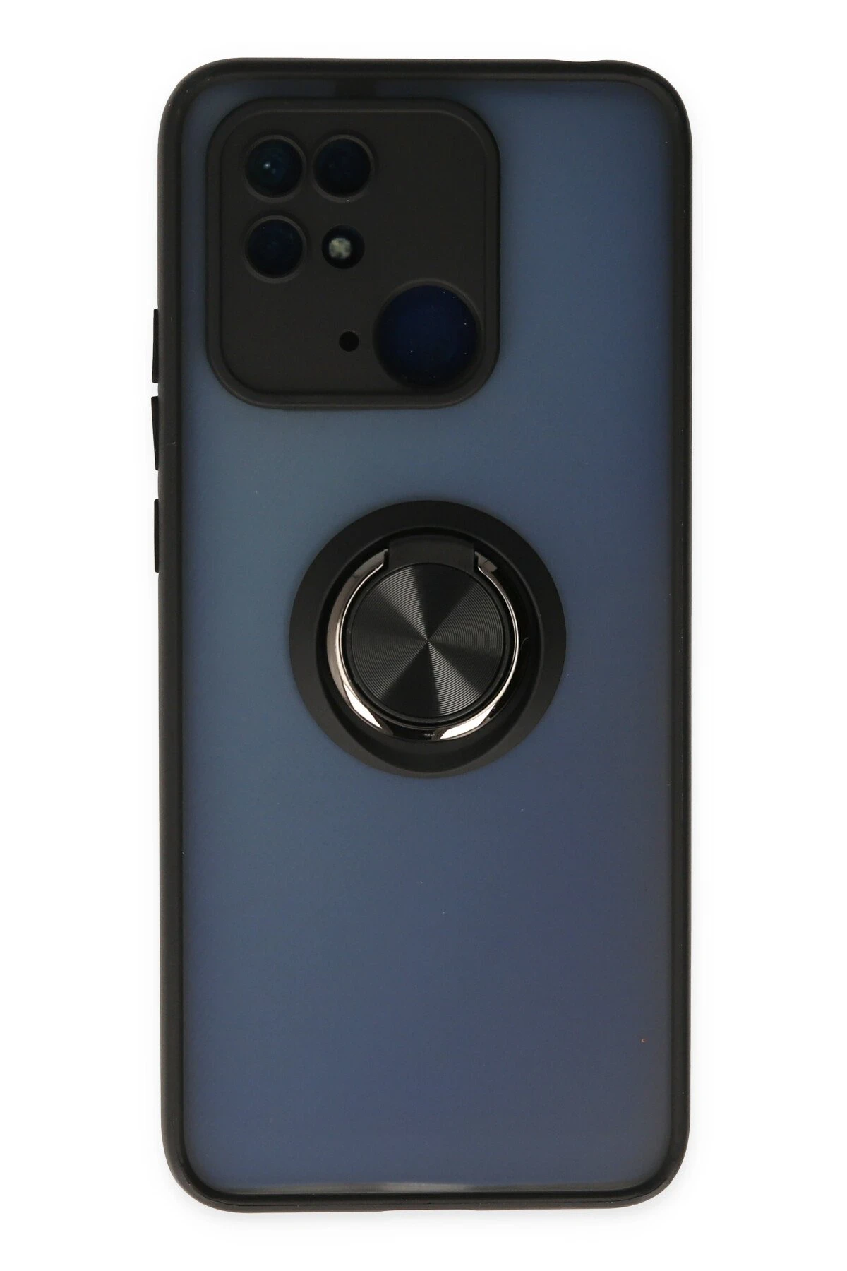 Newface Xiaomi Poco C40 Kılıf Montreal Yüzüklü Silikon Kapak - Siyah