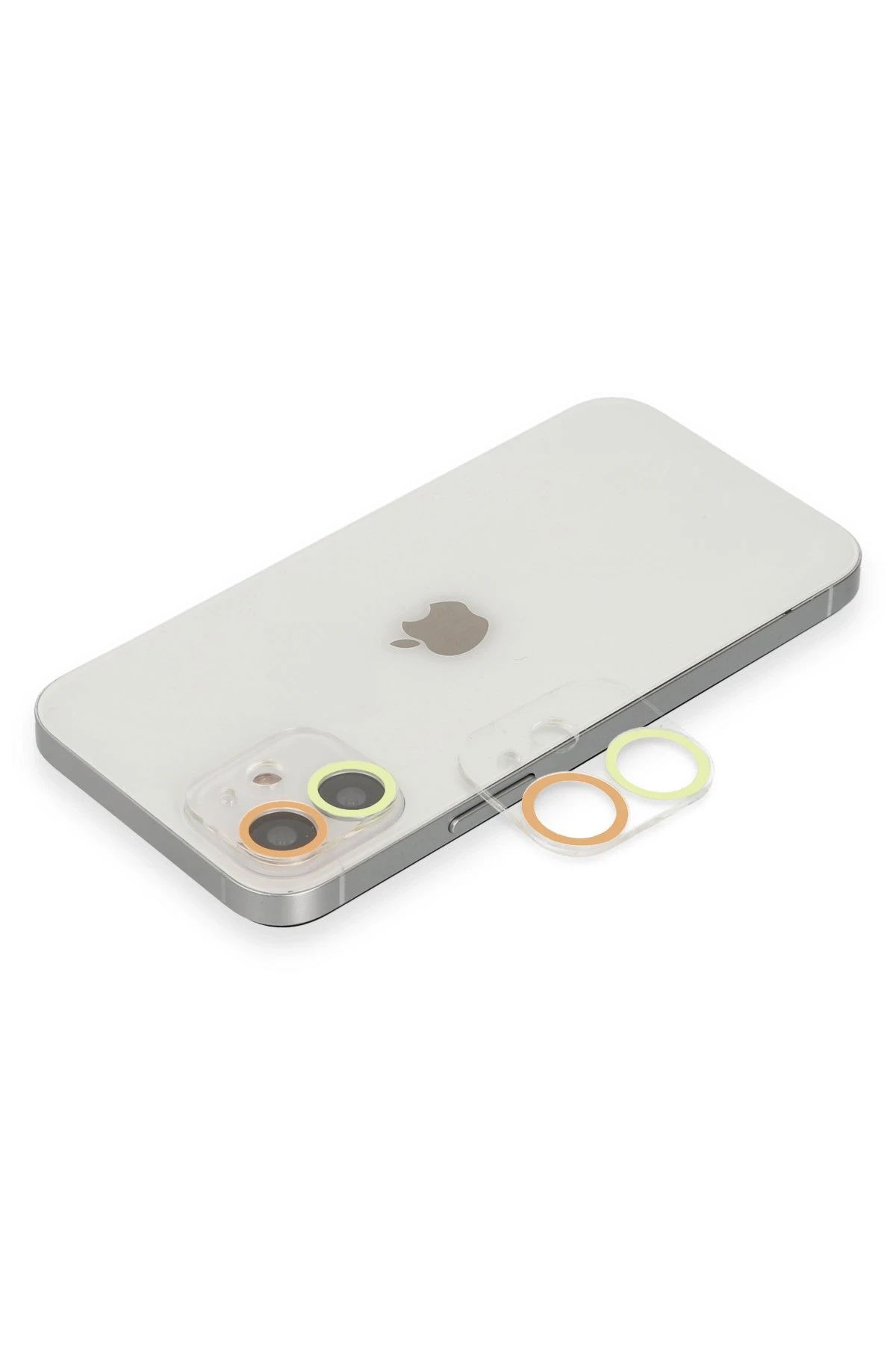 Newface iPhone 11 Renkli Kamera Lens Koruma Cam - Sarı-Turuncu