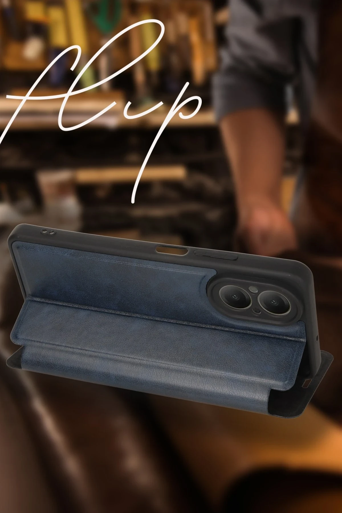 Newface Realme 12 Lite Kılıf Flip Cover - Koyu Yeşil