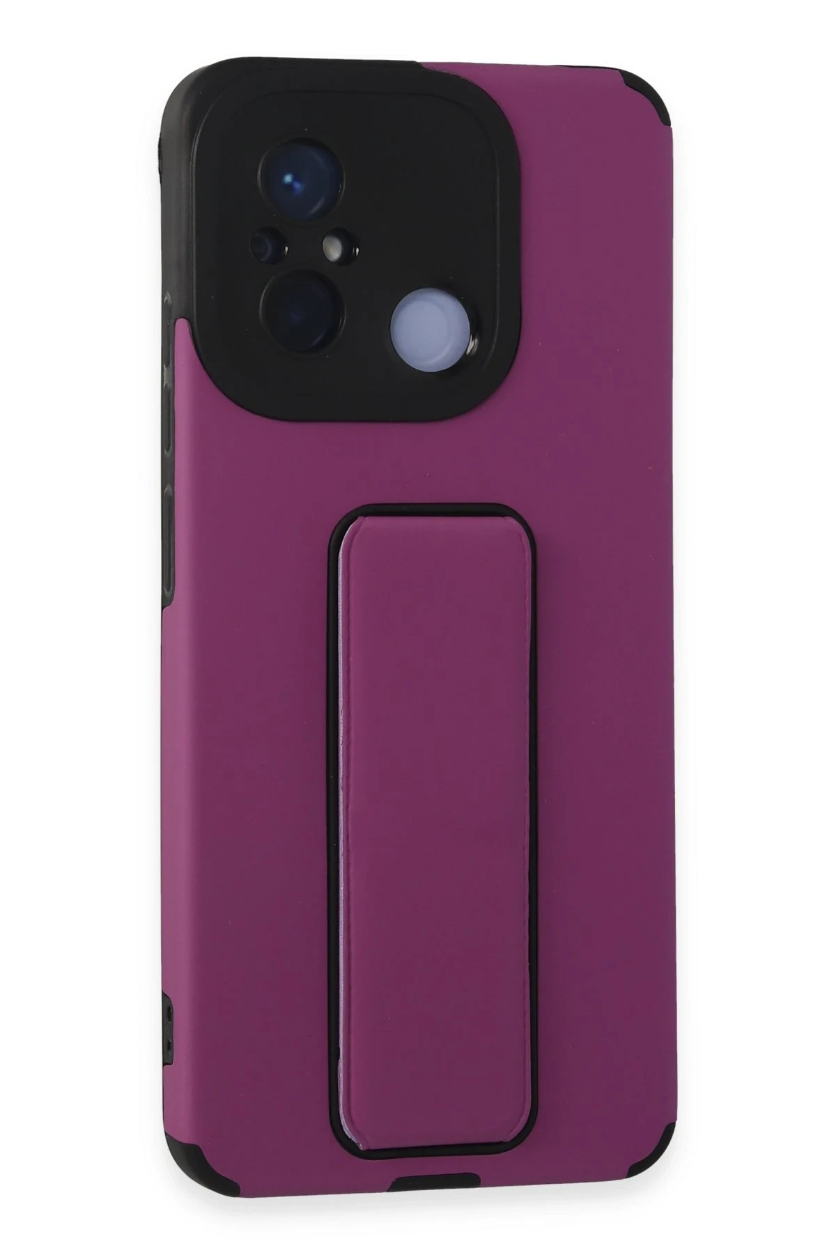 Newface Xiaomi Redmi 12C Kılıf Mega Standlı Silikon - Mor