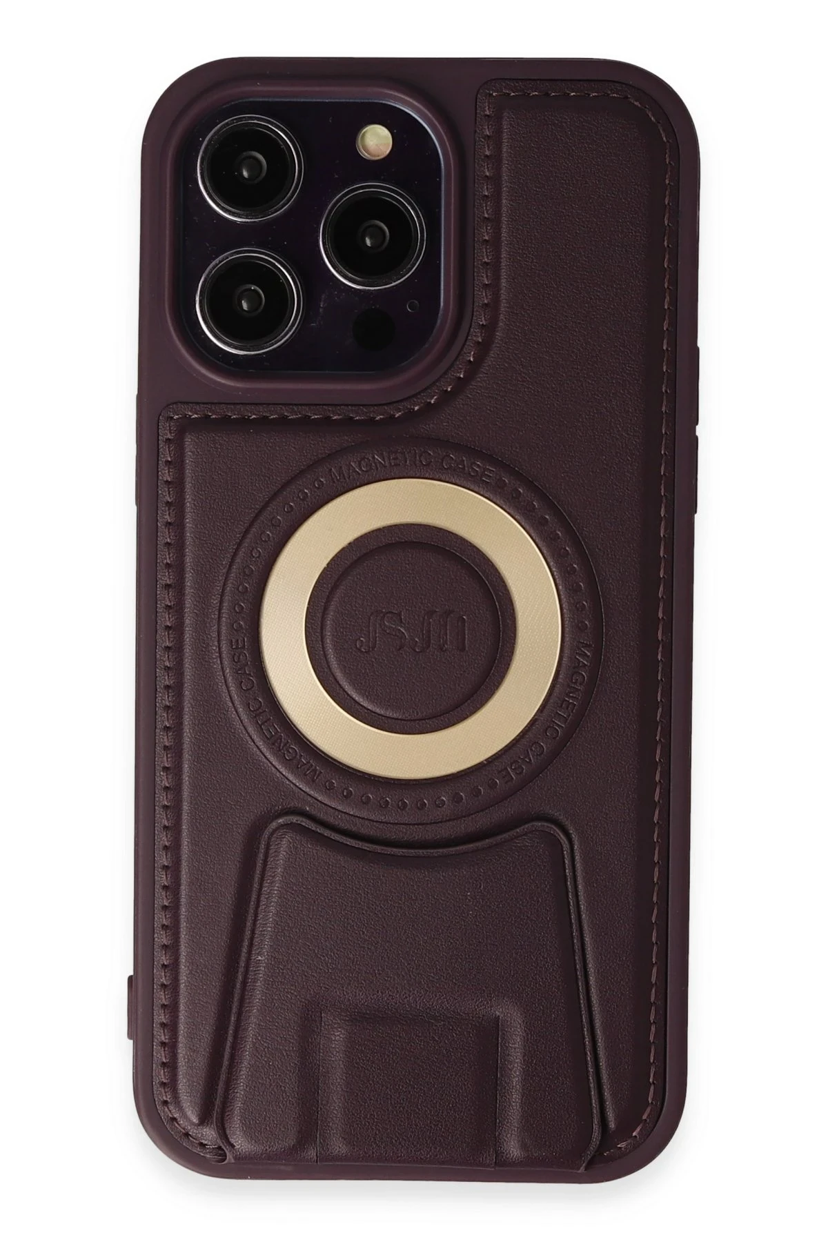 Newface iPhone 14 Pro Kılıf Merkür Magneticsafe Standlı Kapak - Derin Mor