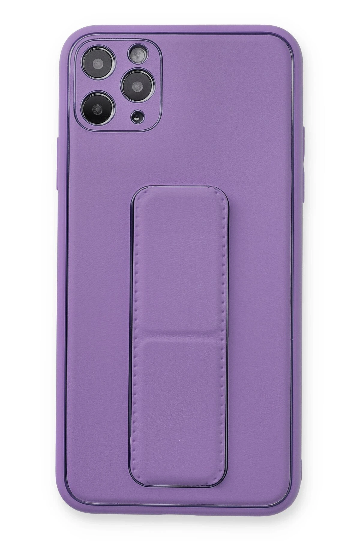Newface iPhone 11 Pro Max Kılıf Coco Deri Standlı Kapak - Koyu Lila