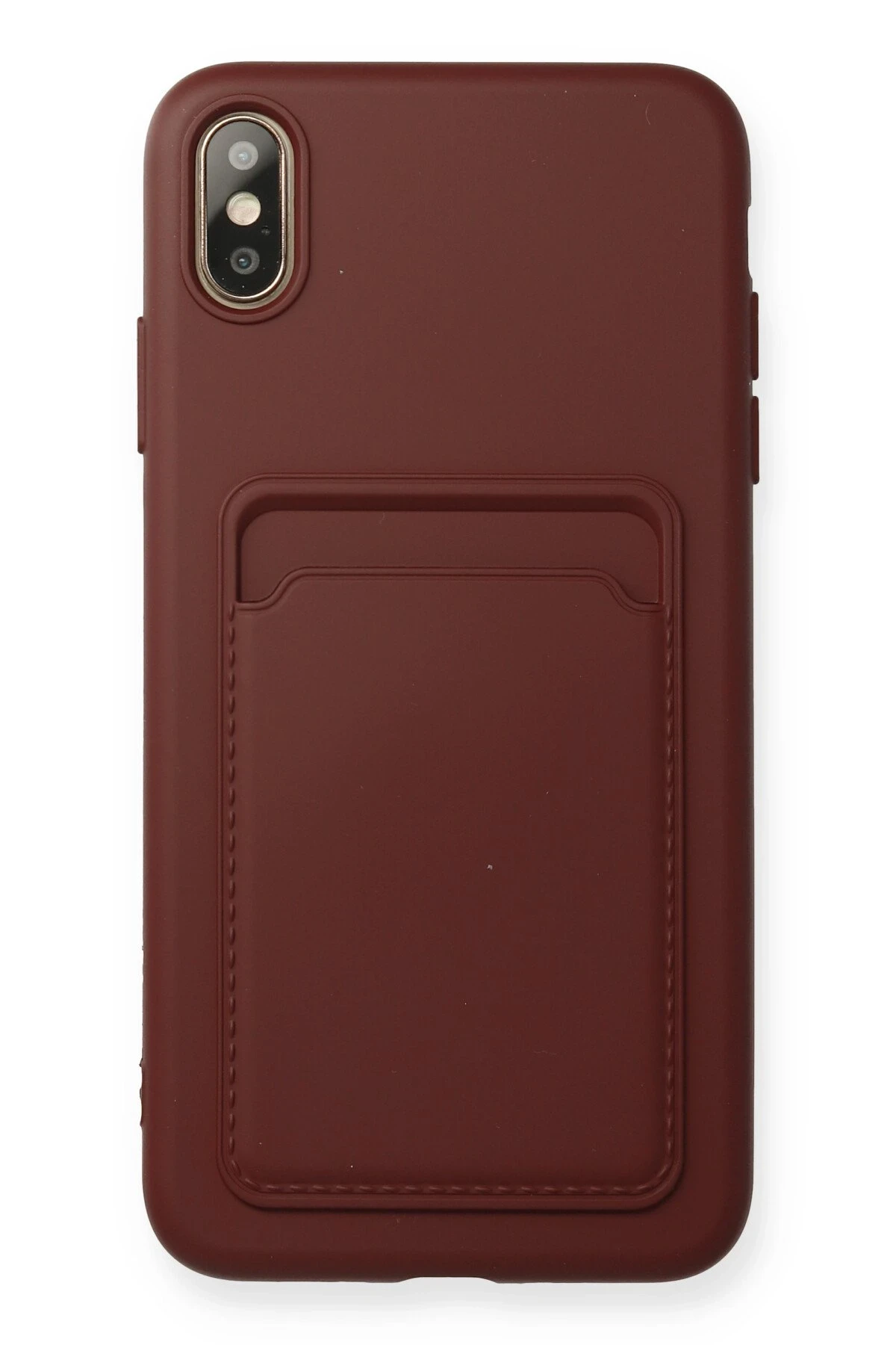 Newface iPhone XS Max Kılıf Kelvin Kartvizitli Silikon - Bordo