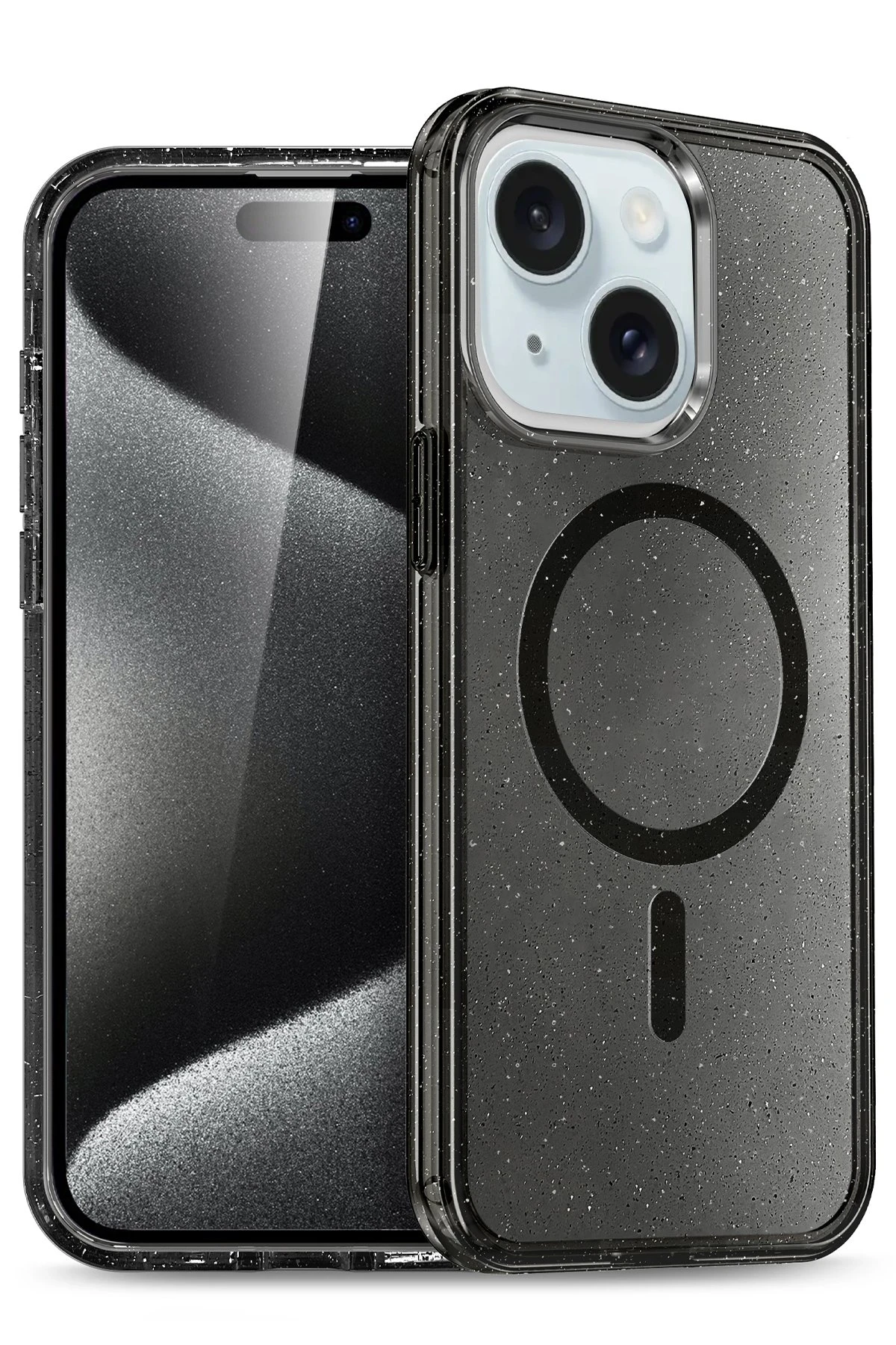 Newface iPhone 15 Plus Kılıf Glow Magsafe Kapak - Siyah
