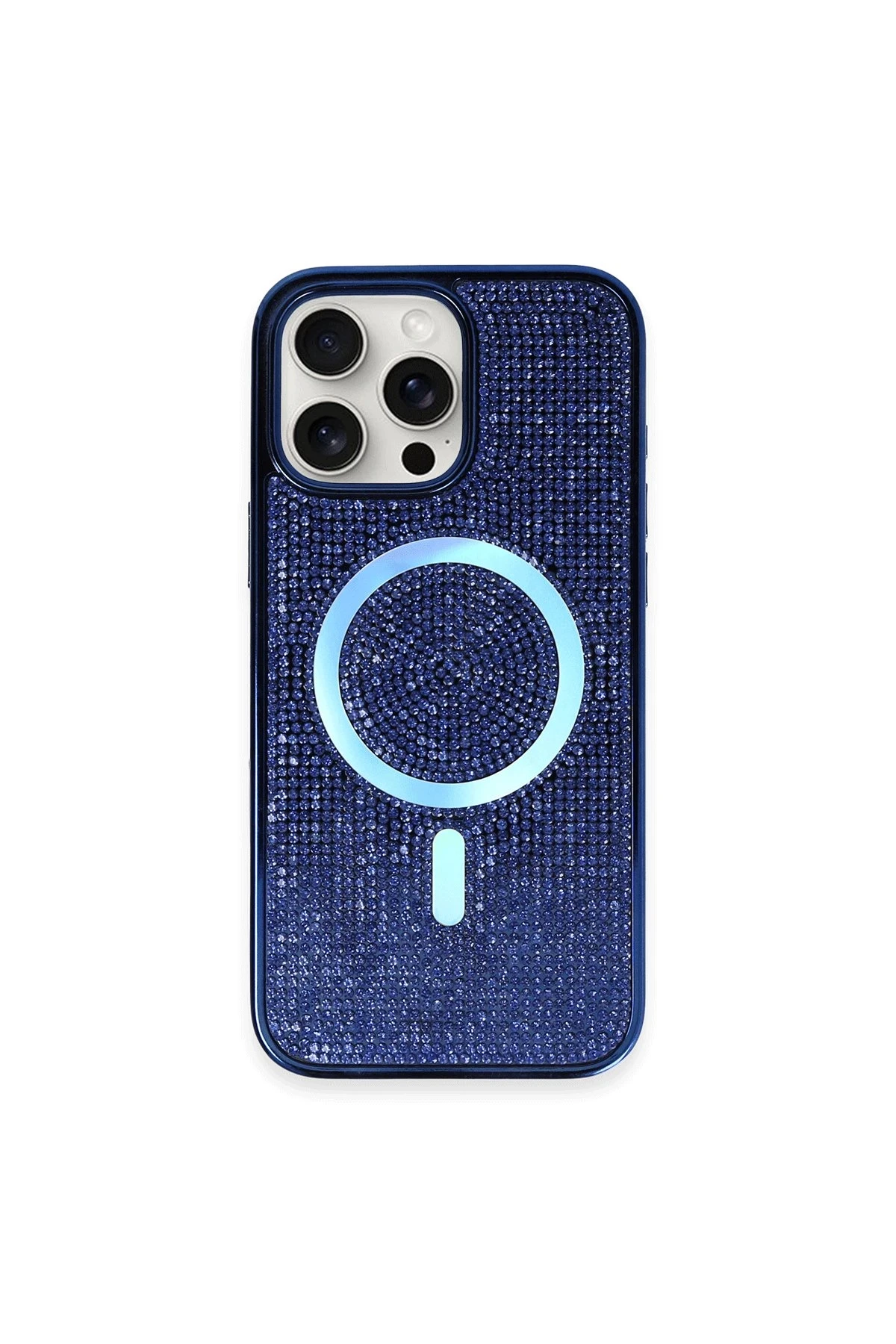 Newface iPhone 16 Pro Kılıf Diamond Magsafe Kapak - Lacivert