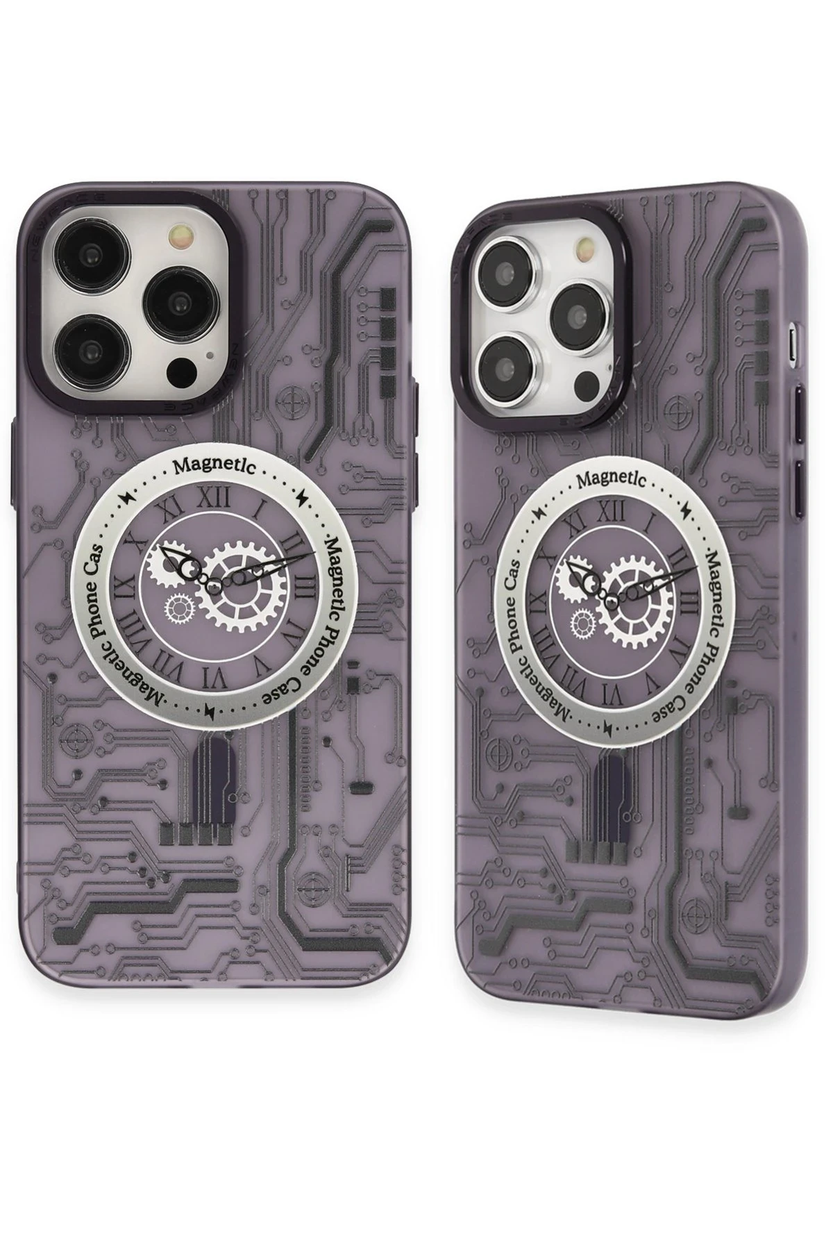 Newface iPhone 14 Pro Max Kılıf Apollo Magneticsafe Desenli Kapak - Apollo Mor - 5