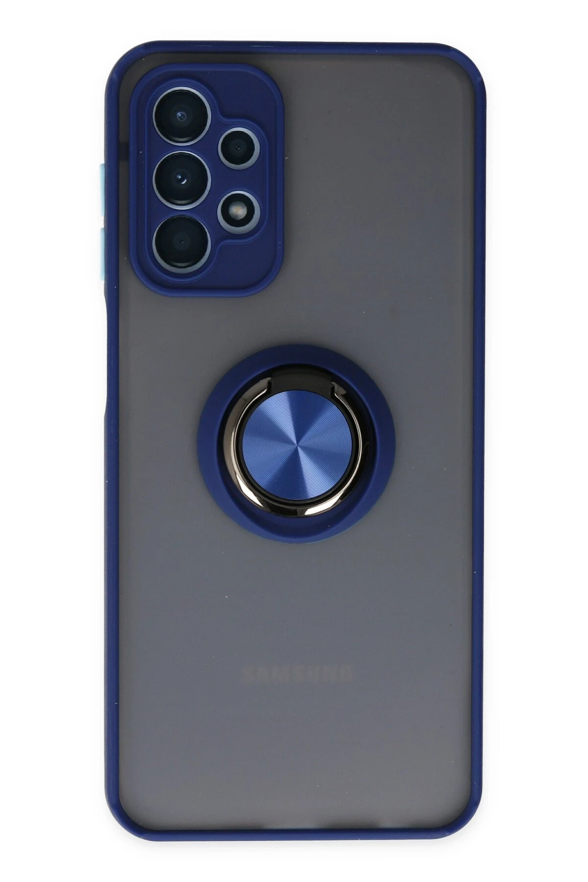 Newface Samsung Galaxy A23 4G Kılıf Montreal Yüzüklü Silikon Kapak - Lacivert